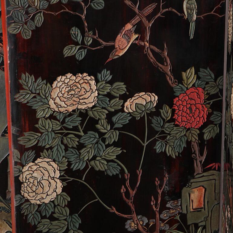 Milieu du XIXe siècle Écran de Chinoiserie à 10 panneaux en laque de Coromandel du 19e siècle, Paris, vers 1860 en vente