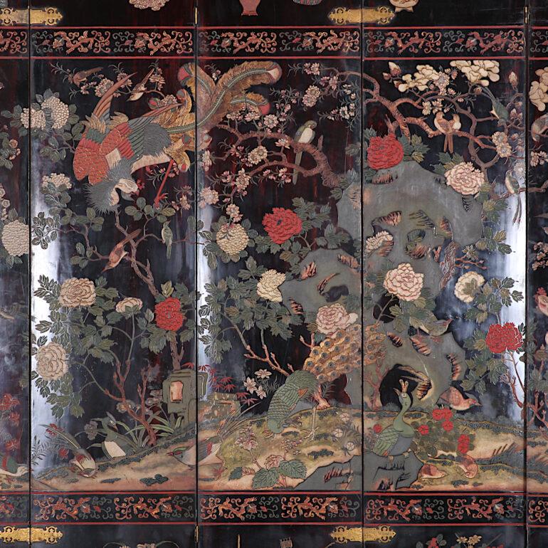 19th Century Parisian 10 Panel Coromandel Lacquer Chinoiserie Screen C.1850 For Sale 2