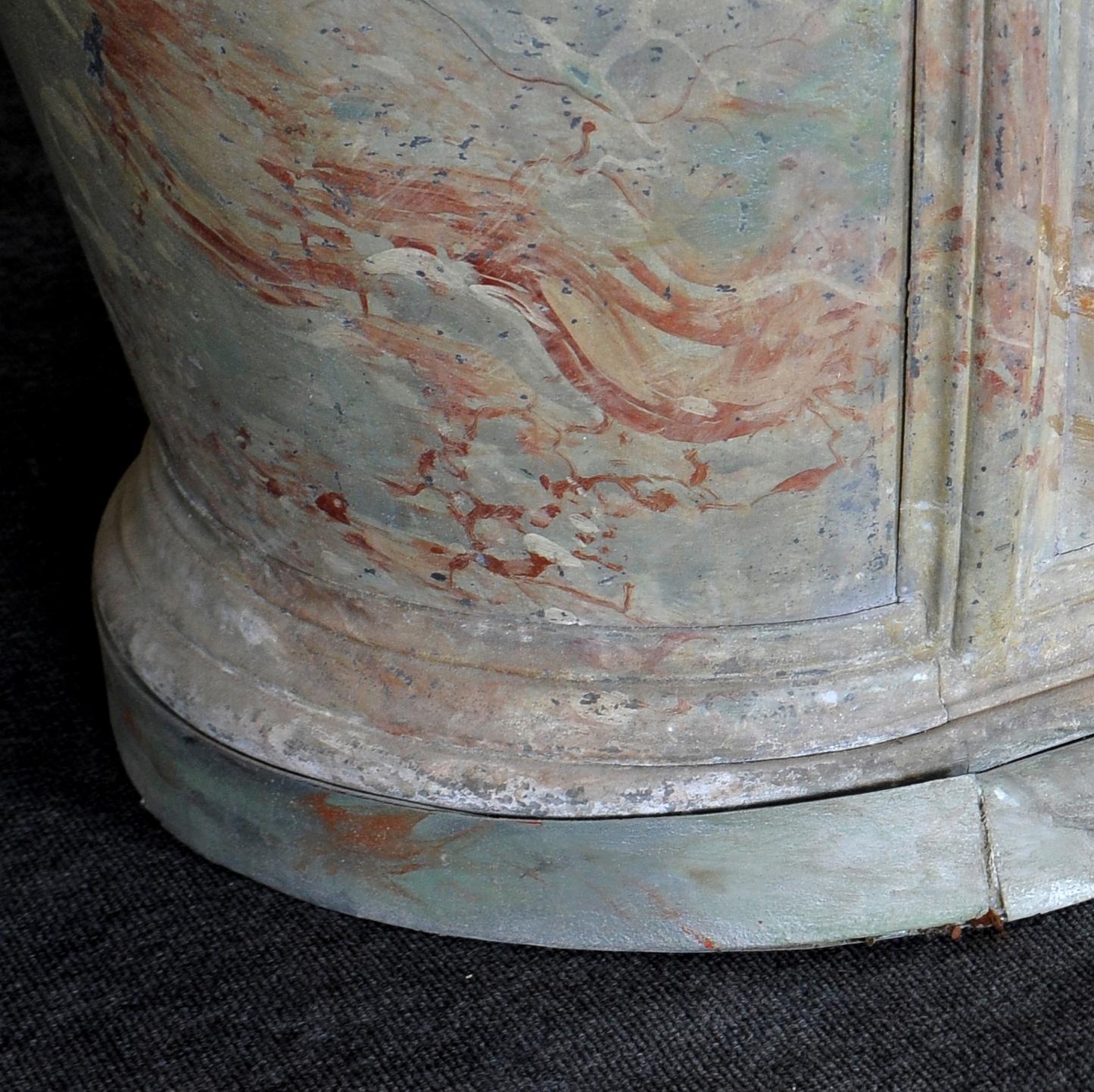 Late 19th Century 19th Century Parisian Faux Marble Painted Zinc Bathtub For Sale