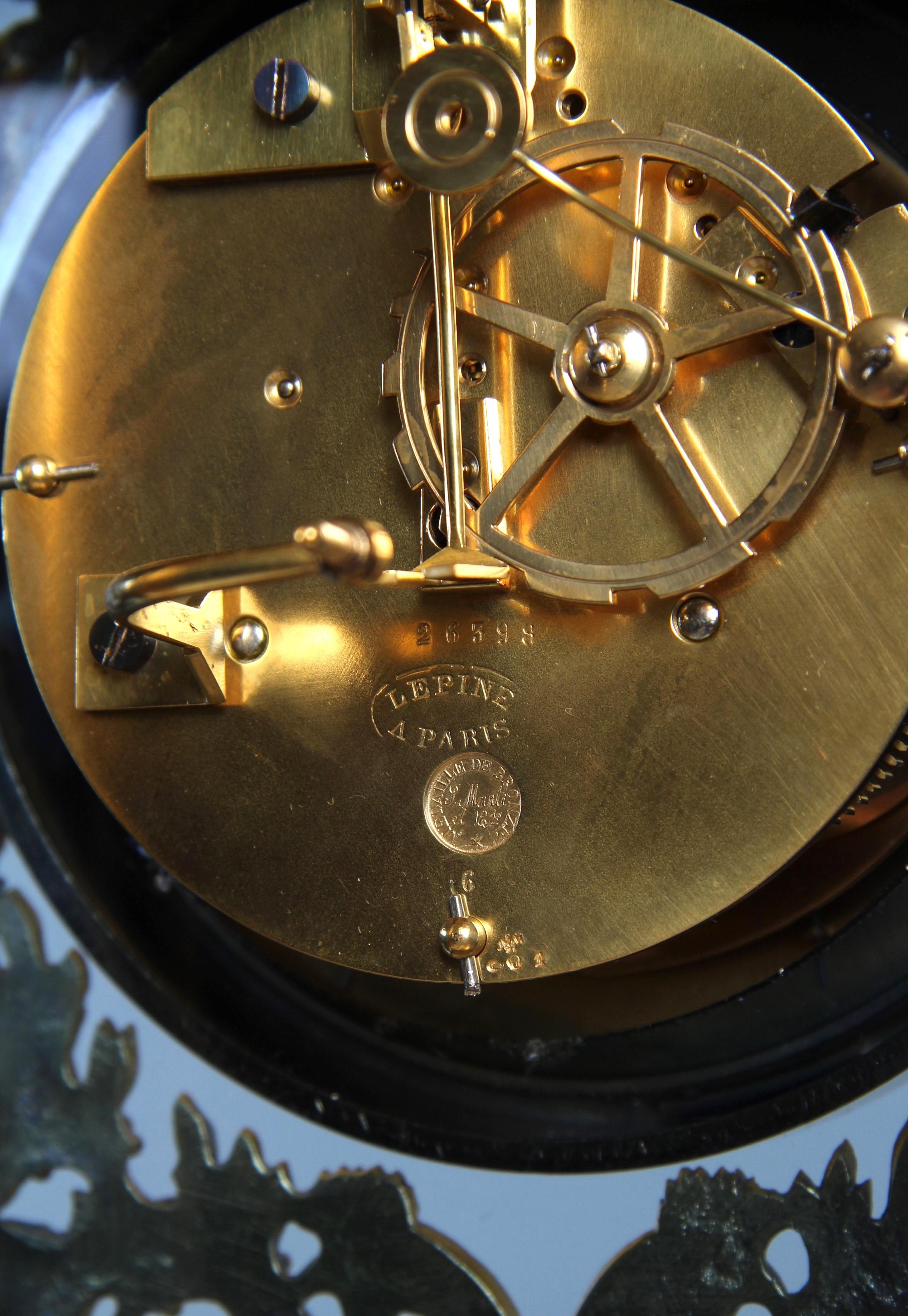 19th Century Parisian Mantel Clock in Louis XVI Style, signed Lepine, circa 1870 For Sale 6