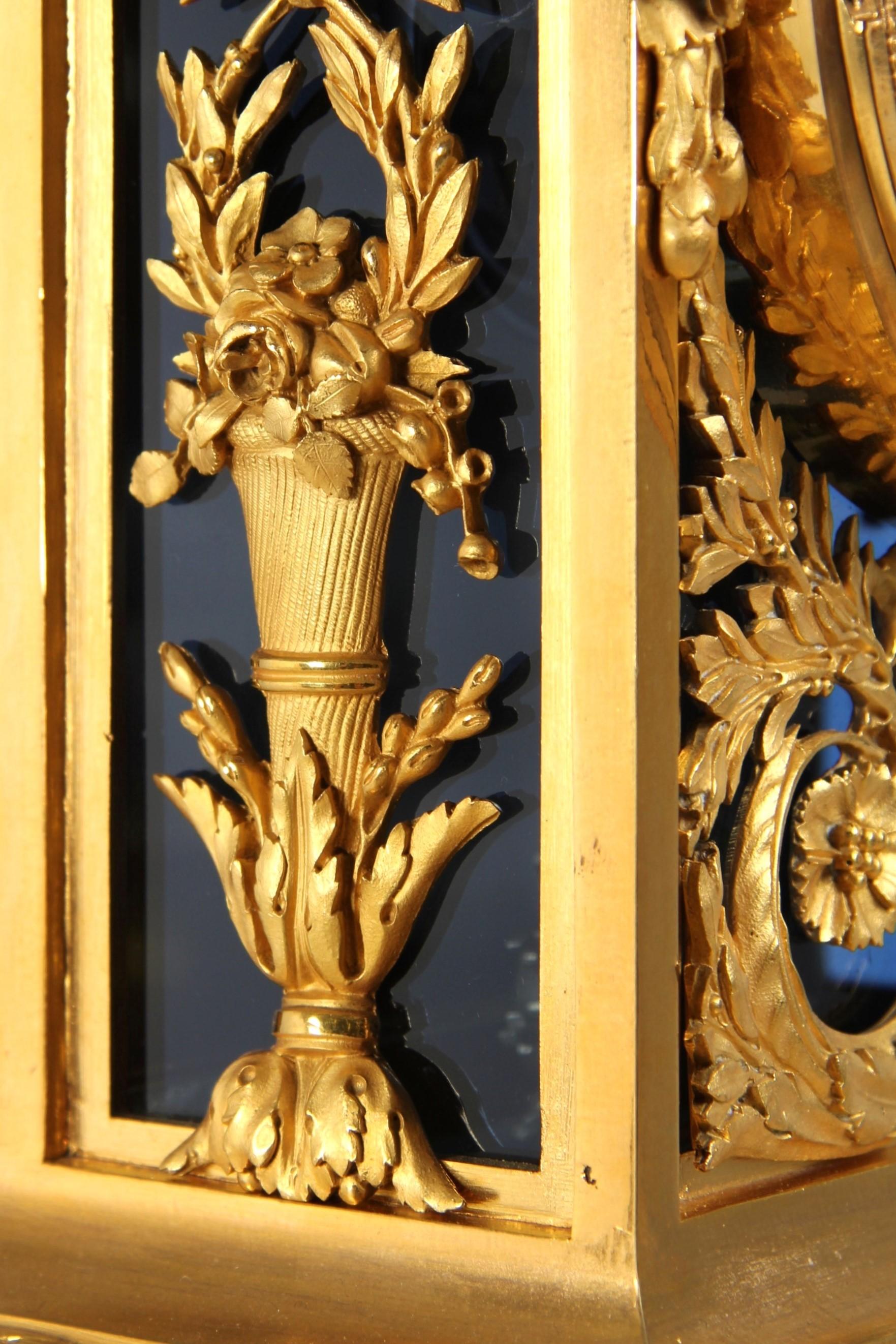 French 19th Century Parisian Mantel Clock in Louis XVI Style, signed Lepine, circa 1870 For Sale