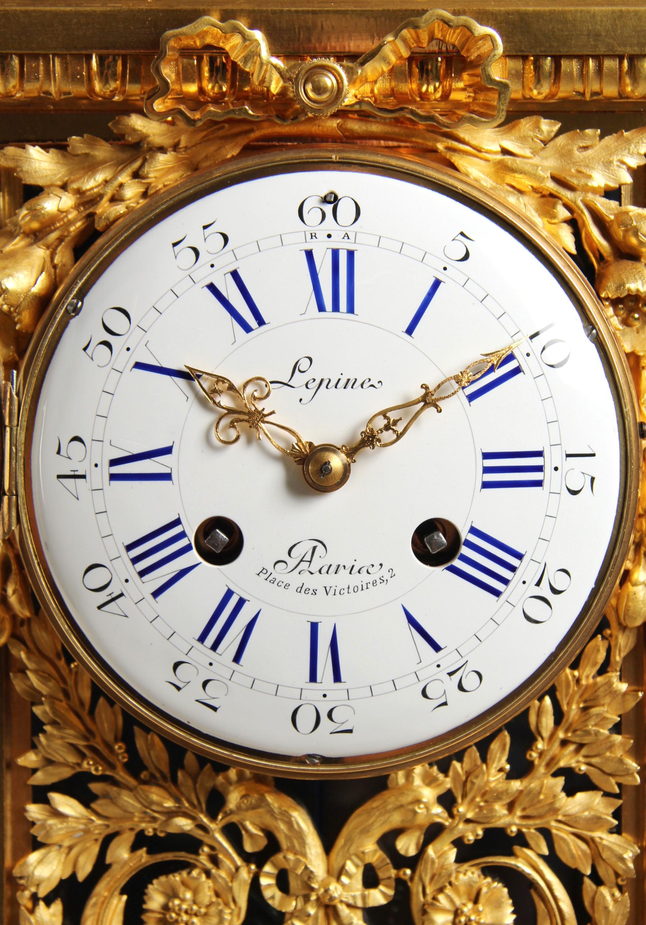 19th Century Parisian Mantel Clock in Louis XVI Style, signed Lepine, circa 1870 In Excellent Condition For Sale In Greven, DE