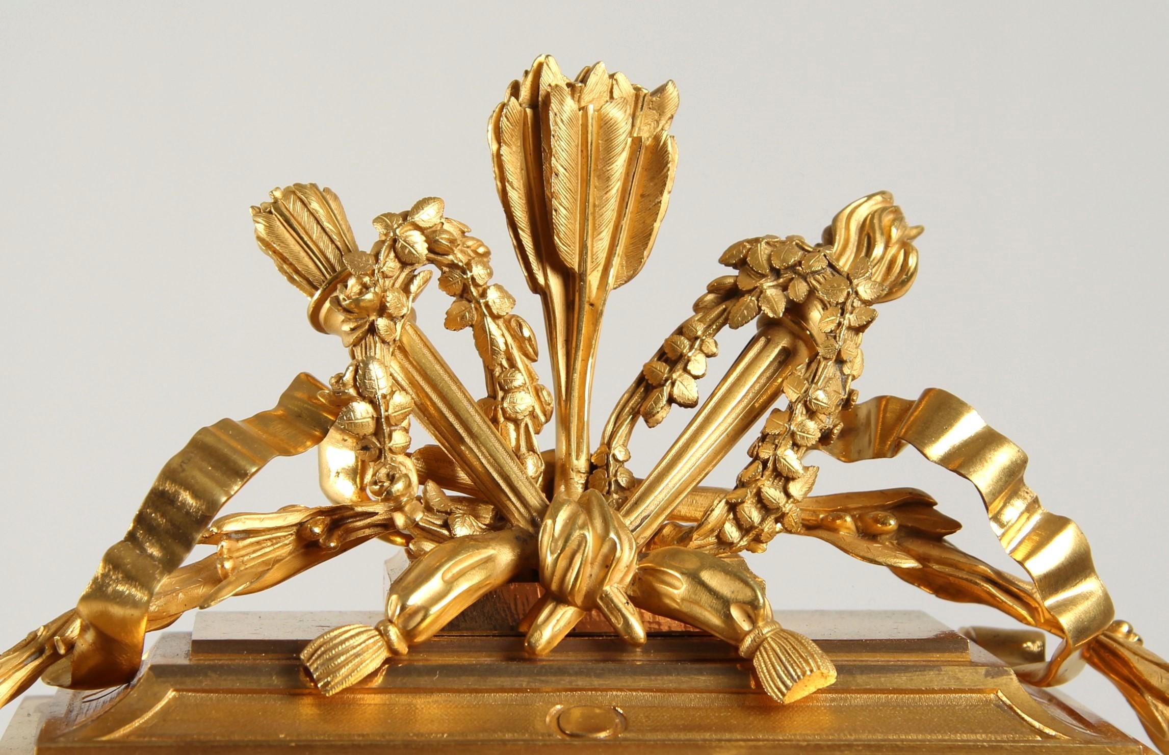 Glass 19th Century Parisian Mantel Clock in Louis XVI Style, signed Lepine, circa 1870 For Sale