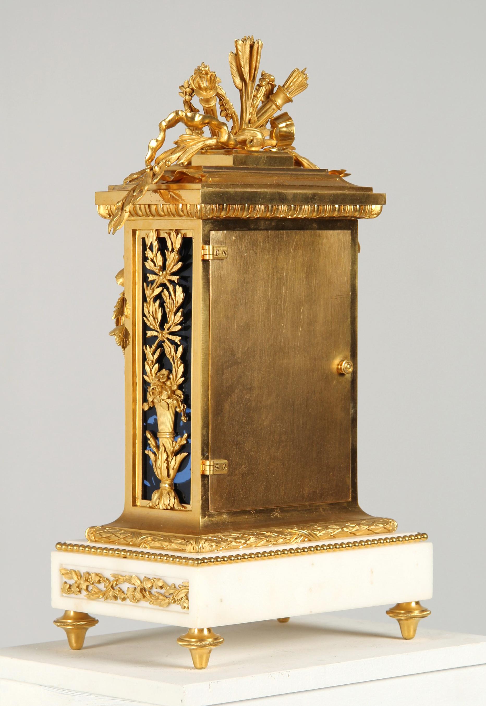 19th Century Parisian Mantel Clock in Louis XVI Style, signed Lepine, circa 1870 For Sale 2