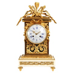 19th Century Parisian Mantel Clock in Louis XVI Style, signed Lepine, circa 1870