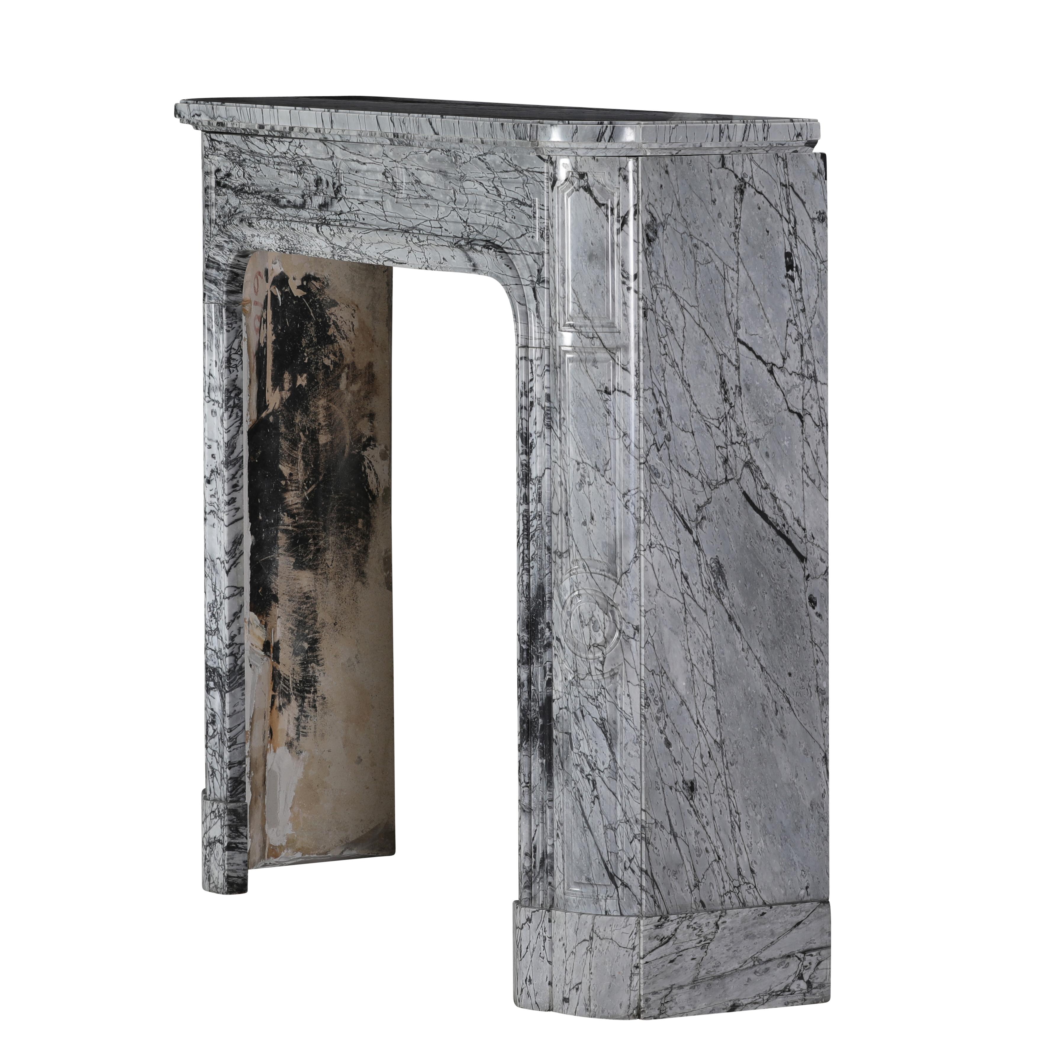 19th-Century Parisian Marble Fireplace in Bleu Fleuri  Authentic French Mantel For Sale 6