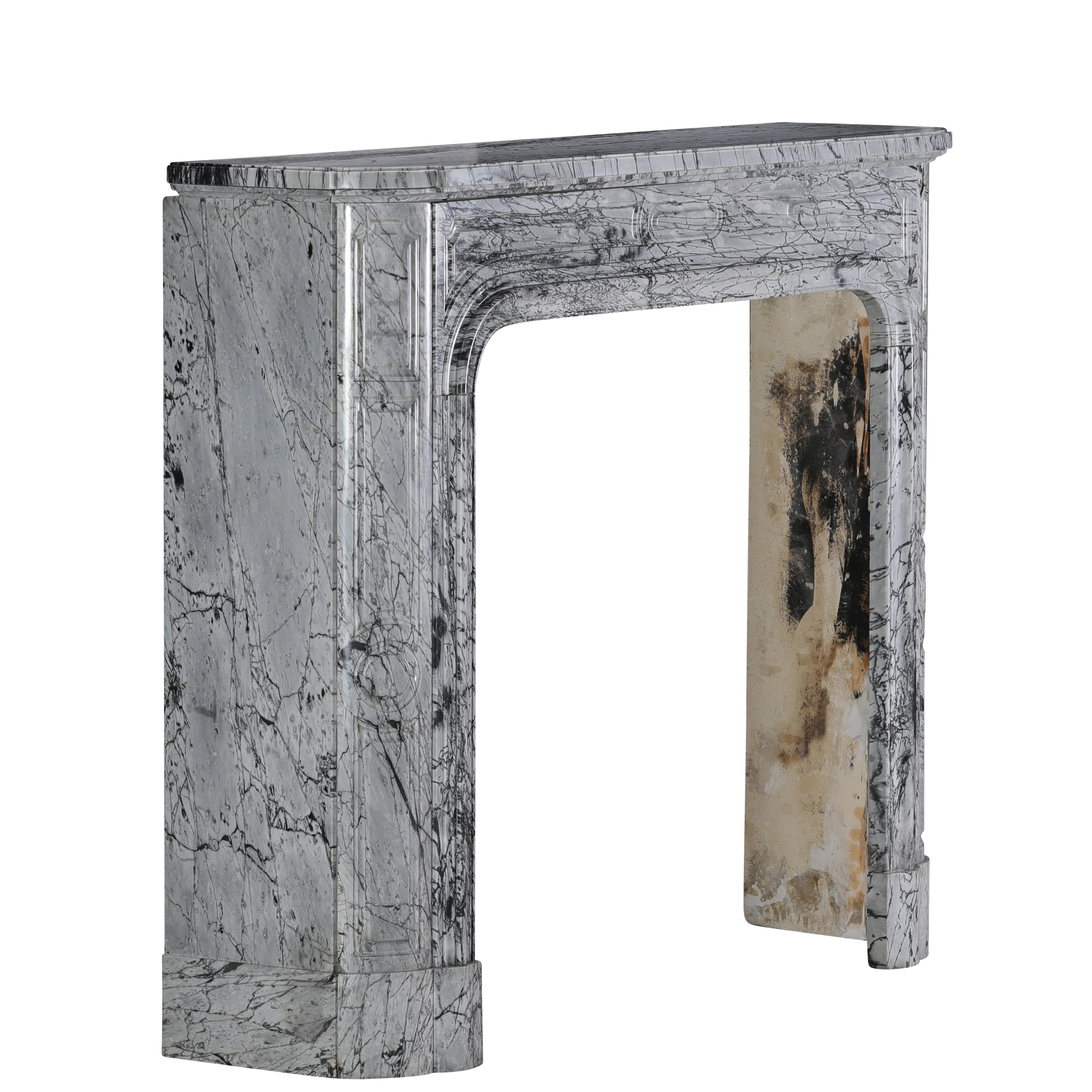 19th-Century Parisian Marble Fireplace in Bleu Fleuri  Authentic French Mantel For Sale 7
