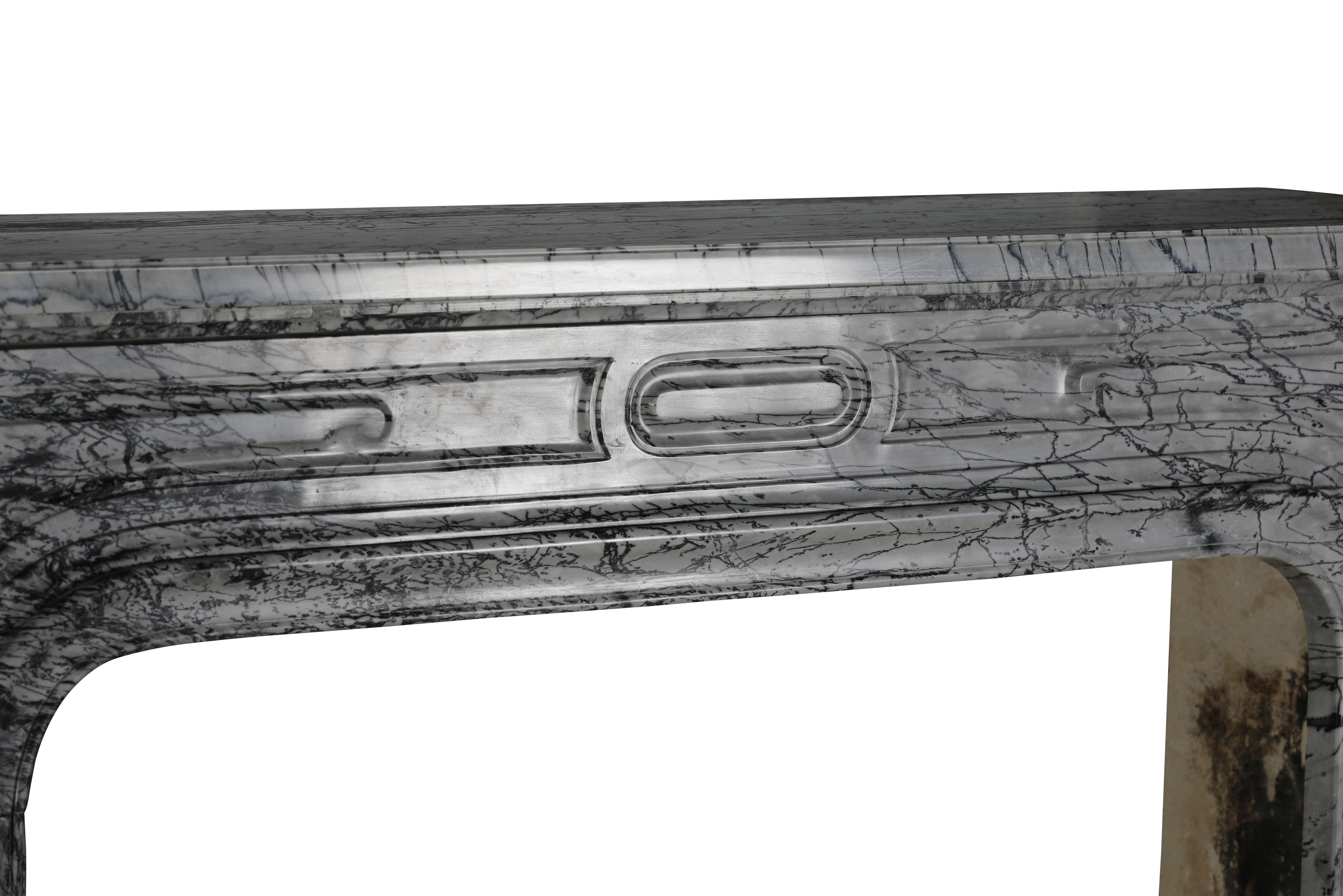 19th-Century Parisian Marble Fireplace in Bleu Fleuri  Authentic French Mantel For Sale 9