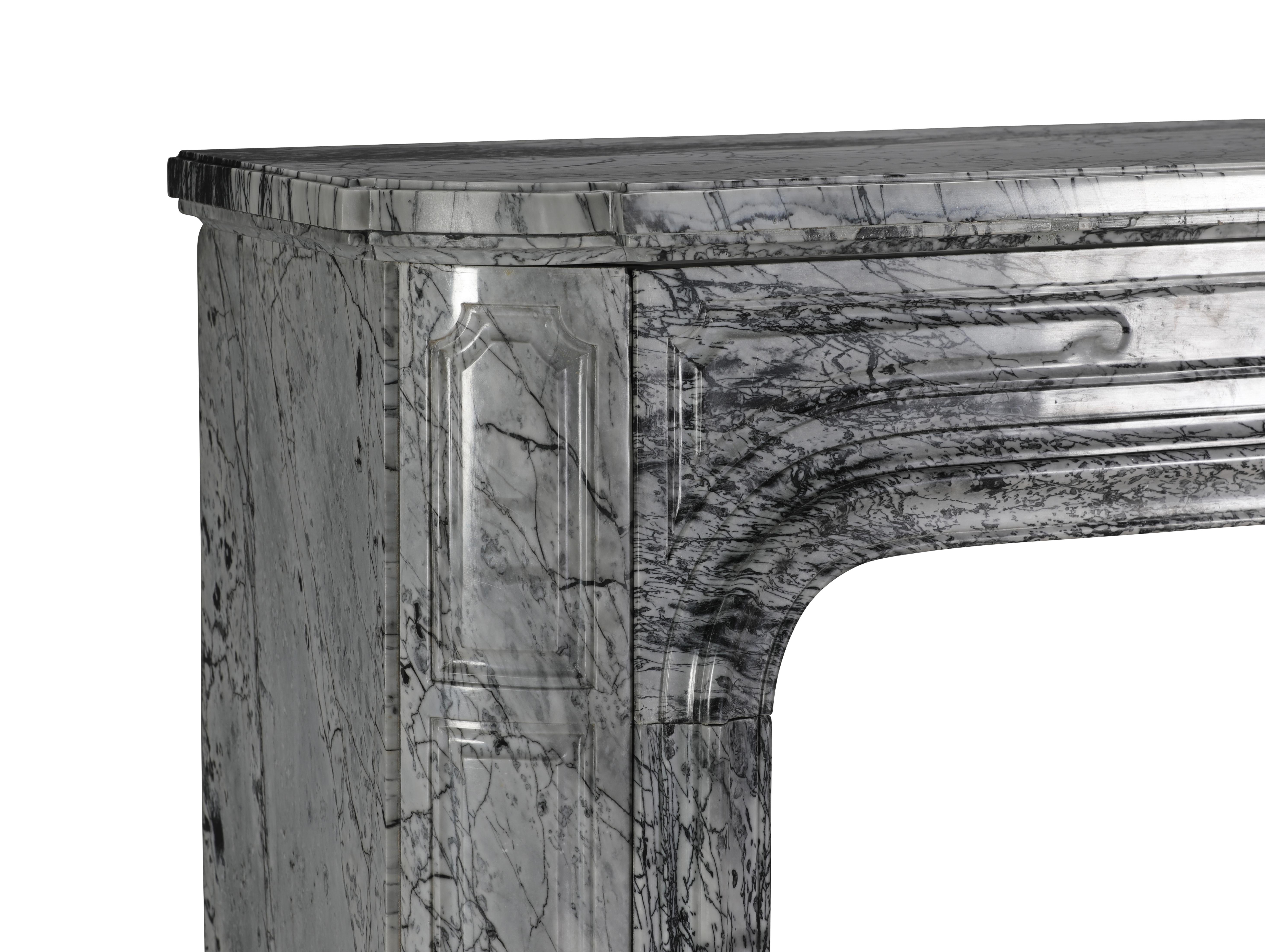 19th-Century Parisian Marble Fireplace in Bleu Fleuri  Authentic French Mantel For Sale 10