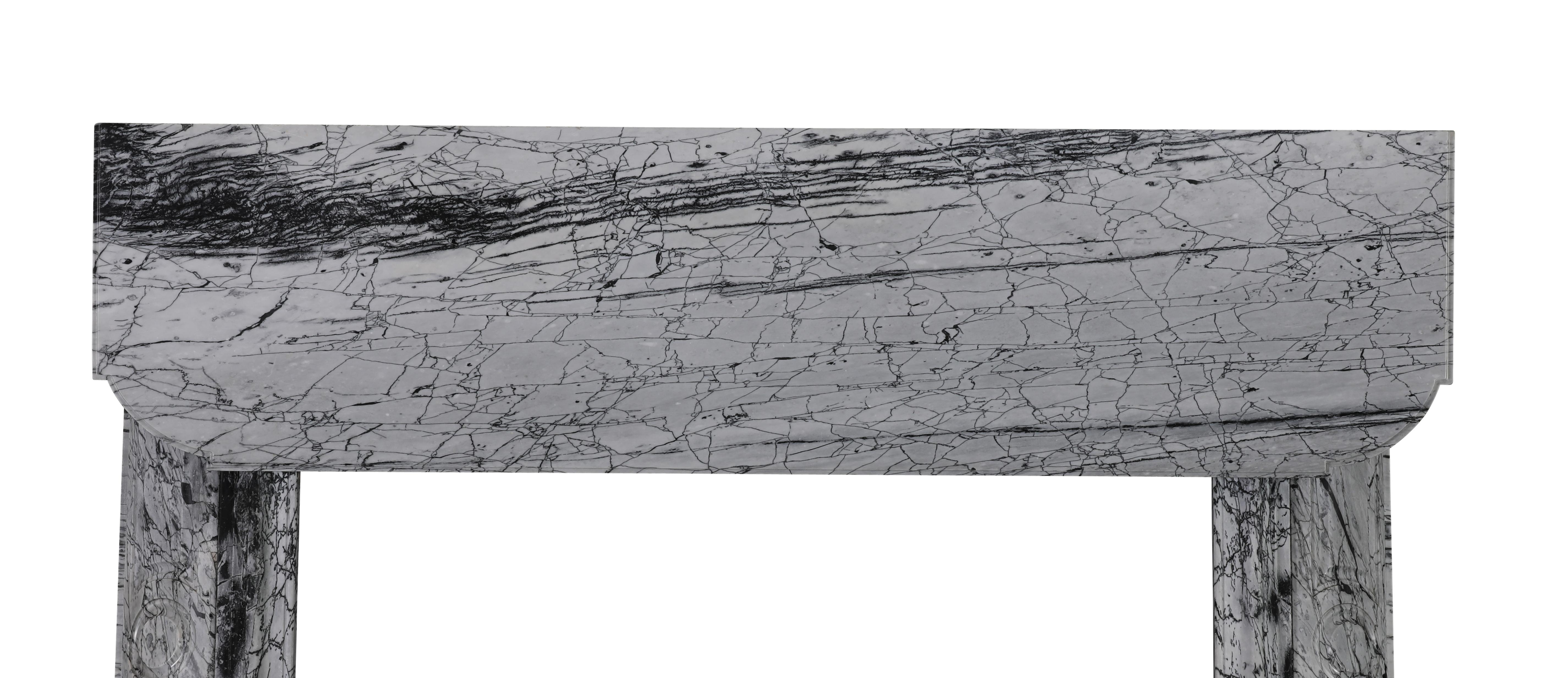 19th-Century Parisian Marble Fireplace in Bleu Fleuri  Authentic French Mantel For Sale 13