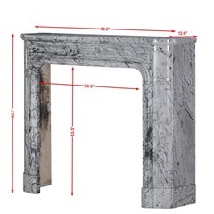 19th-Century Parisian Marble Fireplace in Bleu Fleuri  Authentic French Mantel