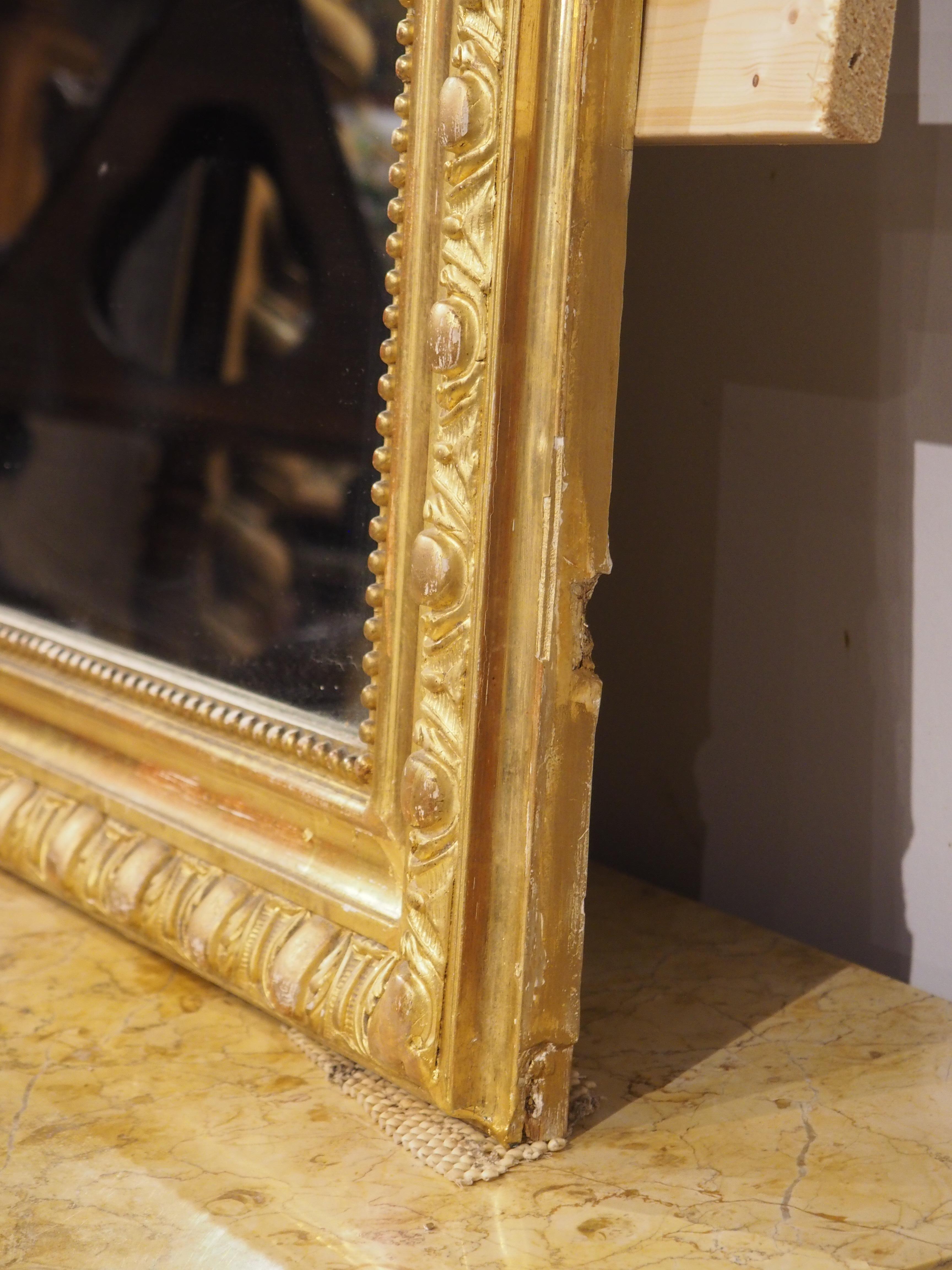 19th Century Parisian Napoleon III Style Giltwood Mirror, Circa 1880 6