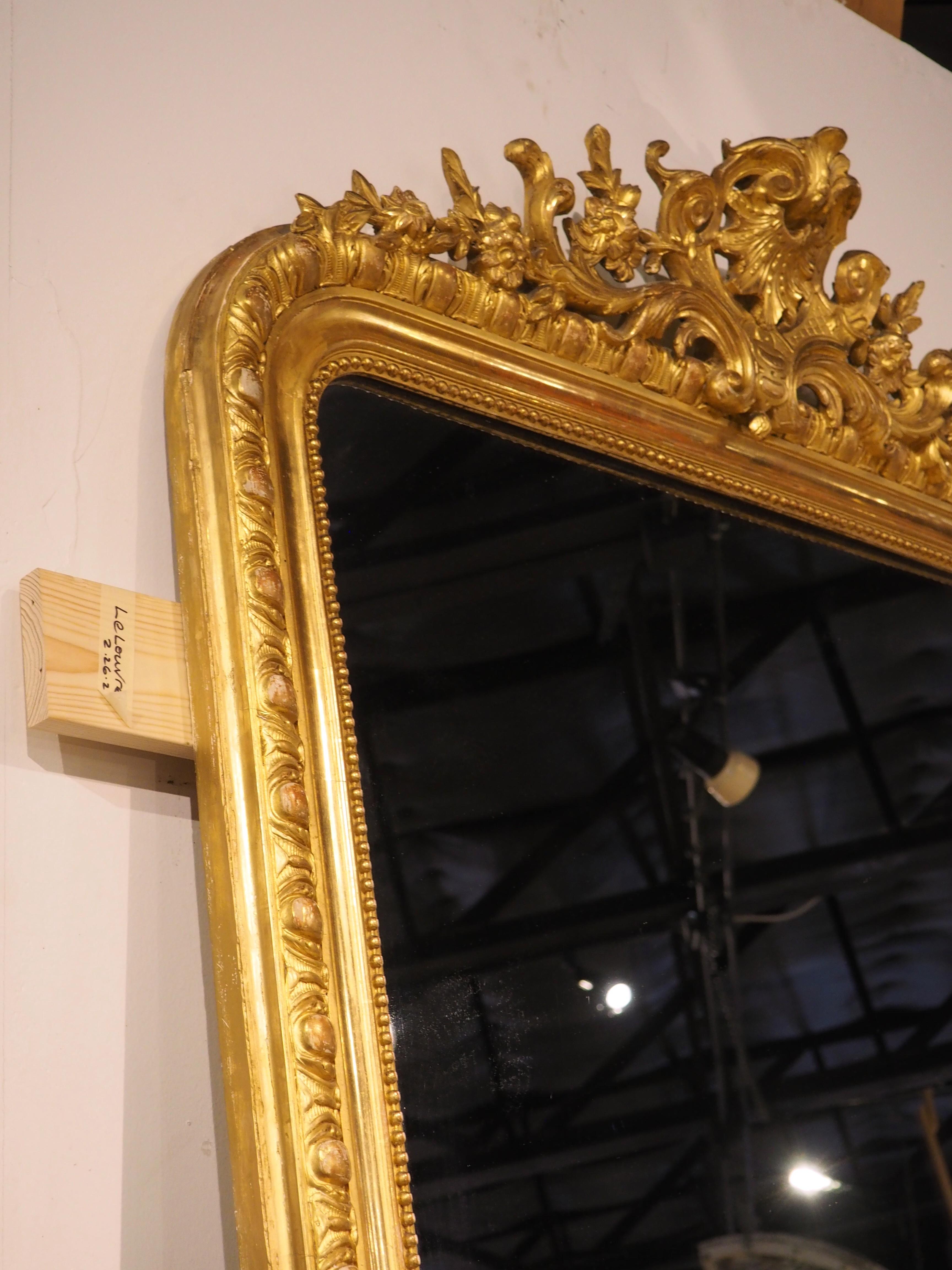 19th Century Parisian Napoleon III Style Giltwood Mirror, Circa 1880 8