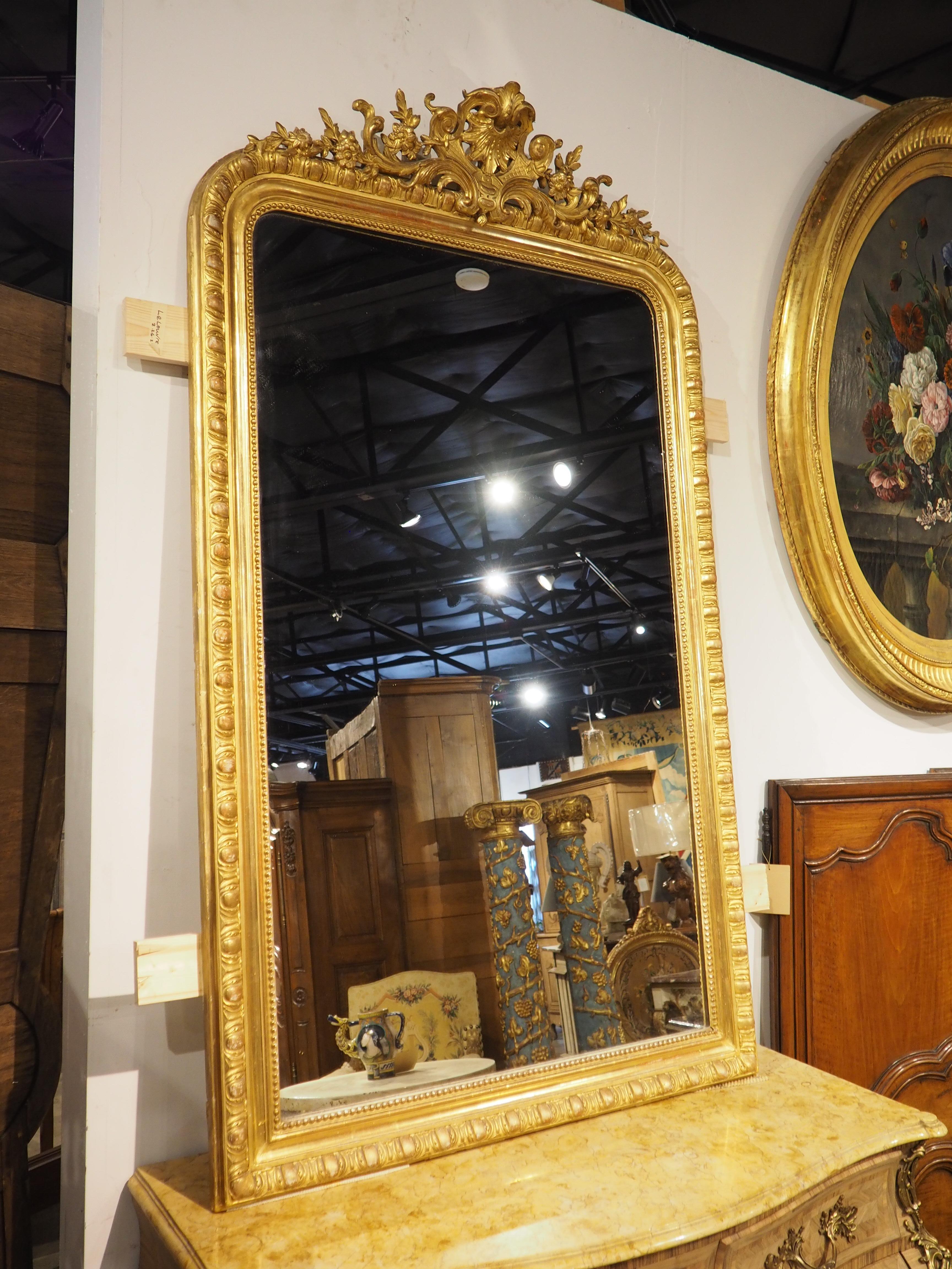 19th Century Parisian Napoleon III Style Giltwood Mirror, Circa 1880 11