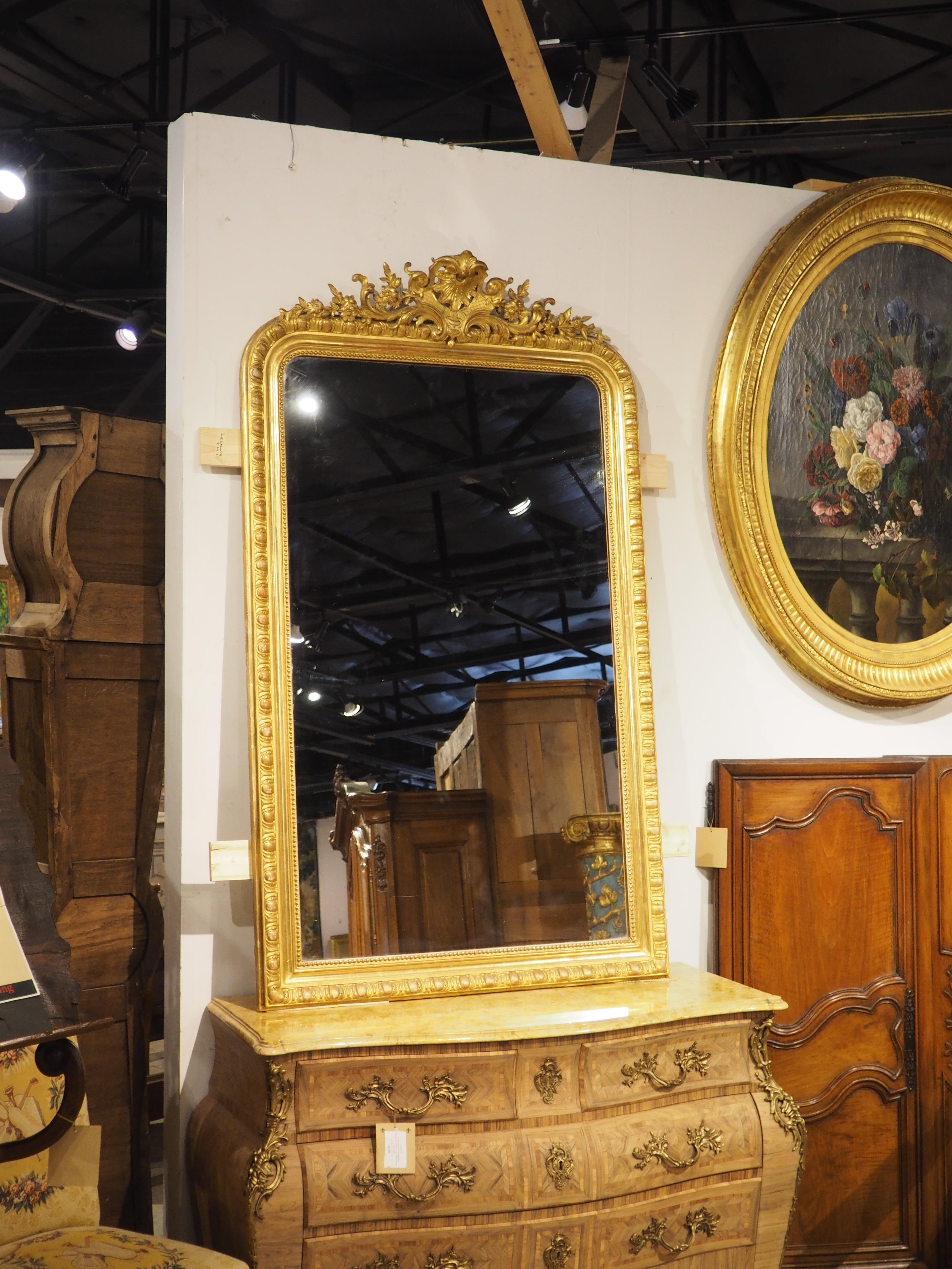 19th Century Parisian Napoleon III Style Giltwood Mirror, Circa 1880 12