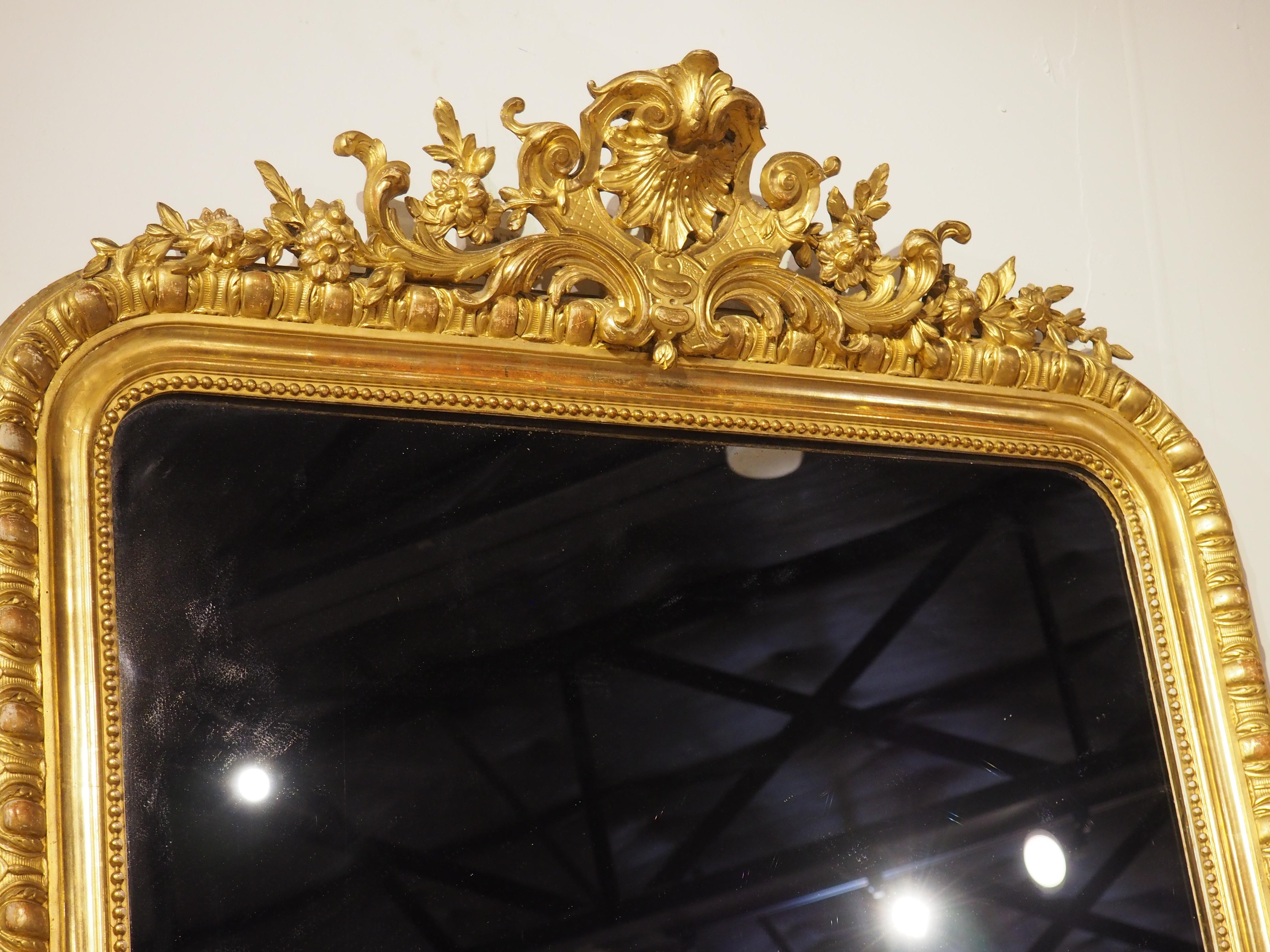 19th Century Parisian Napoleon III Style Giltwood Mirror, Circa 1880 13