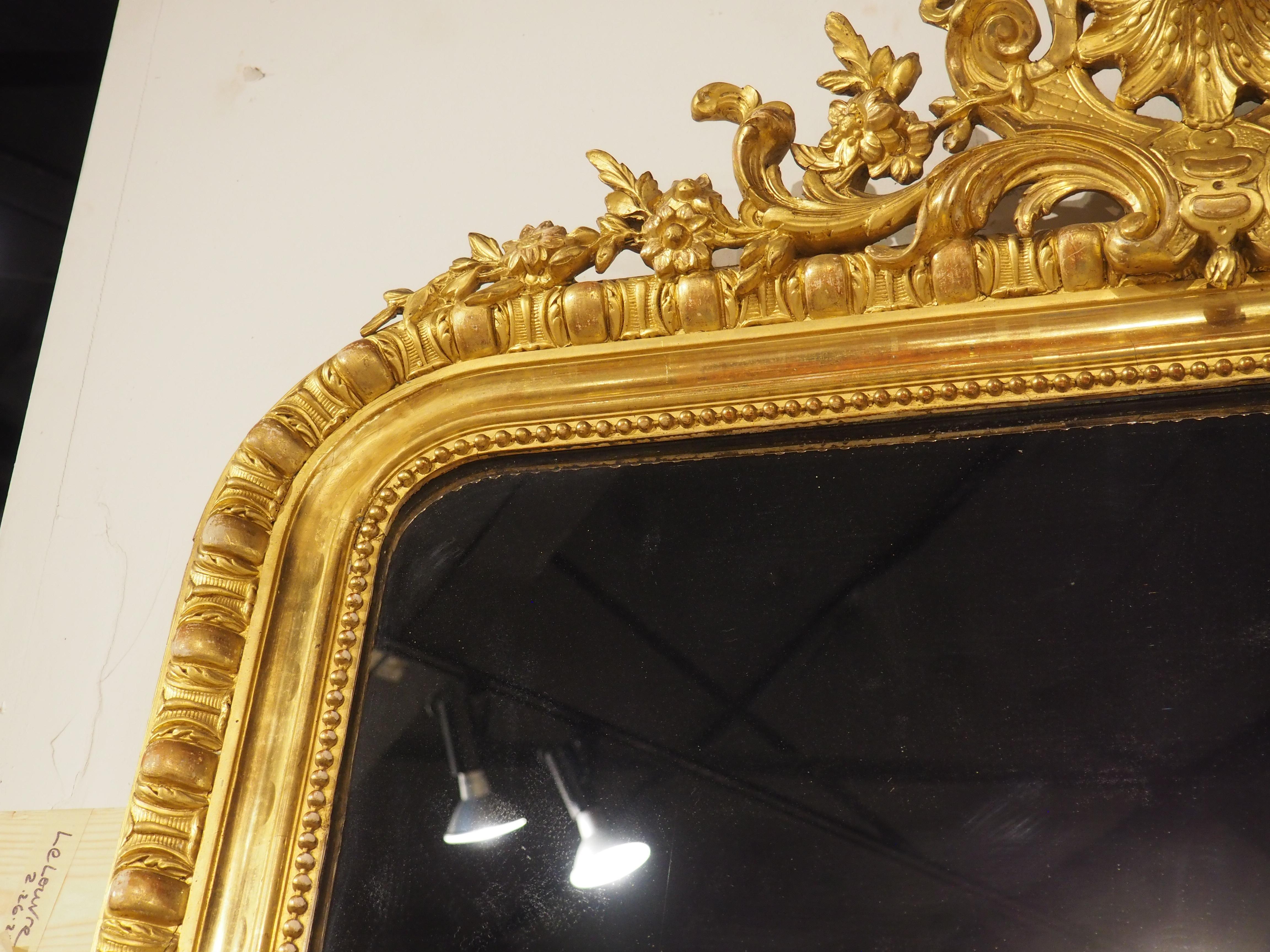 19th Century Parisian Napoleon III Style Giltwood Mirror, Circa 1880 1