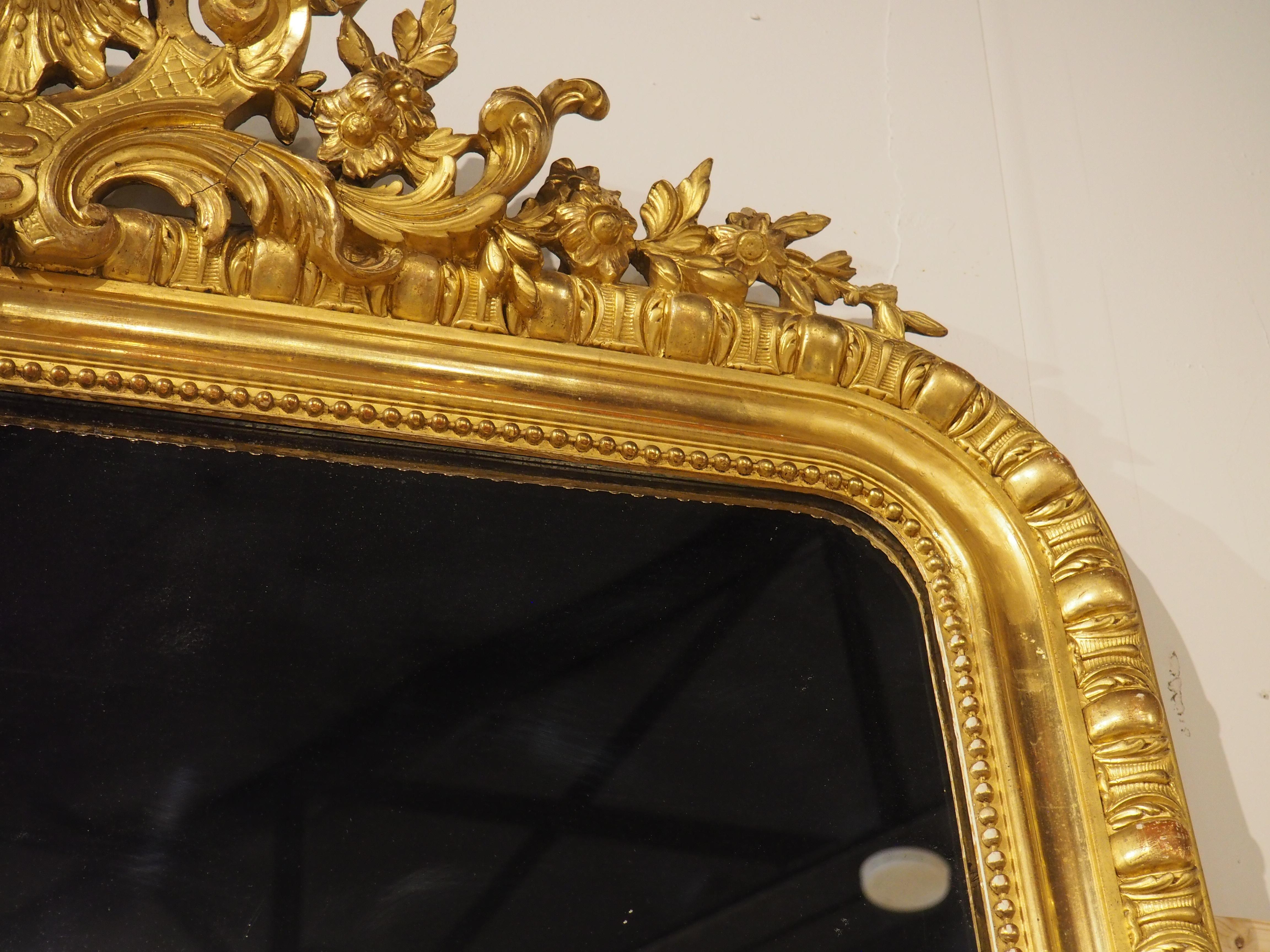 19th Century Parisian Napoleon III Style Giltwood Mirror, Circa 1880 2