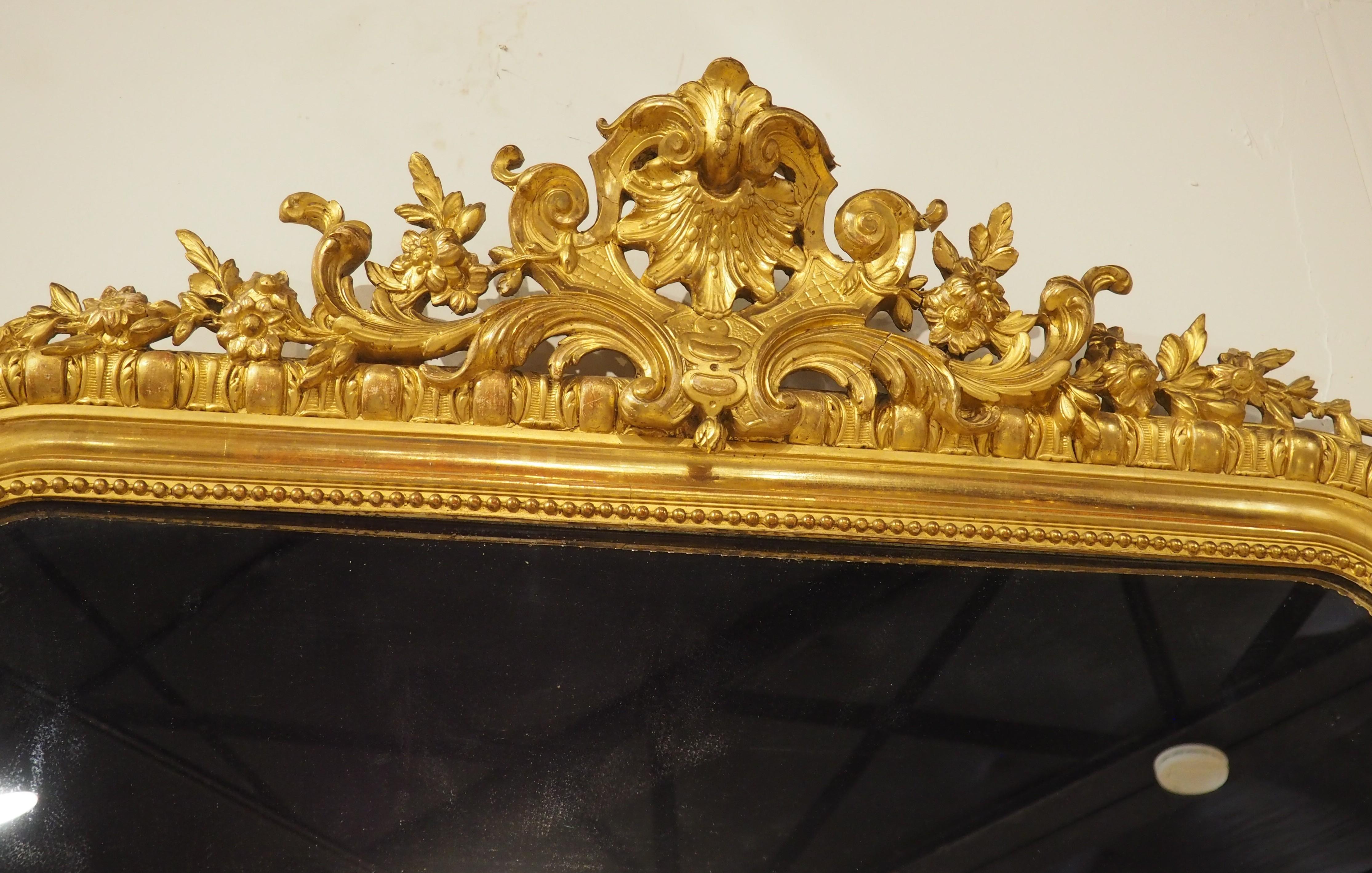 19th Century Parisian Napoleon III Style Giltwood Mirror, Circa 1880 3