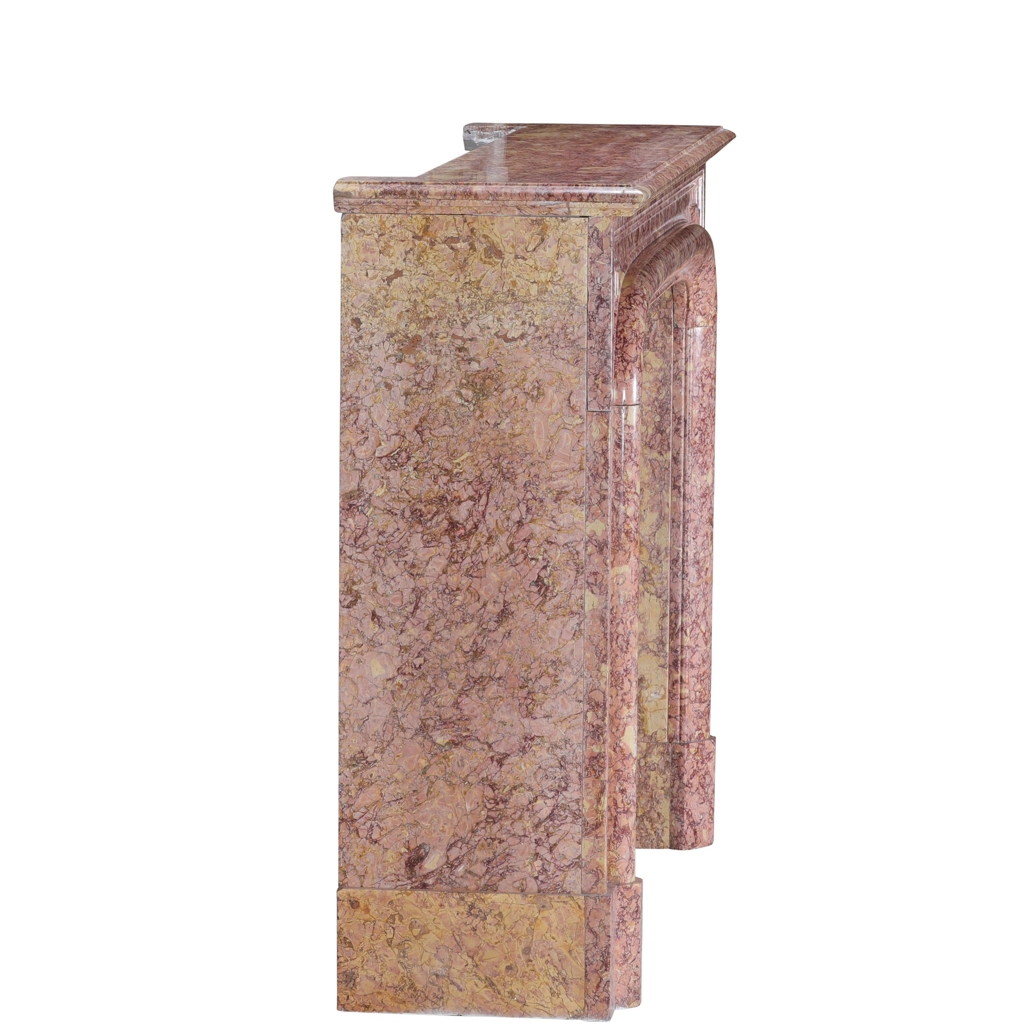 19th Century Parisian Style Fireplace Surround In Brocatelle Marble Luxus Design For Sale 4