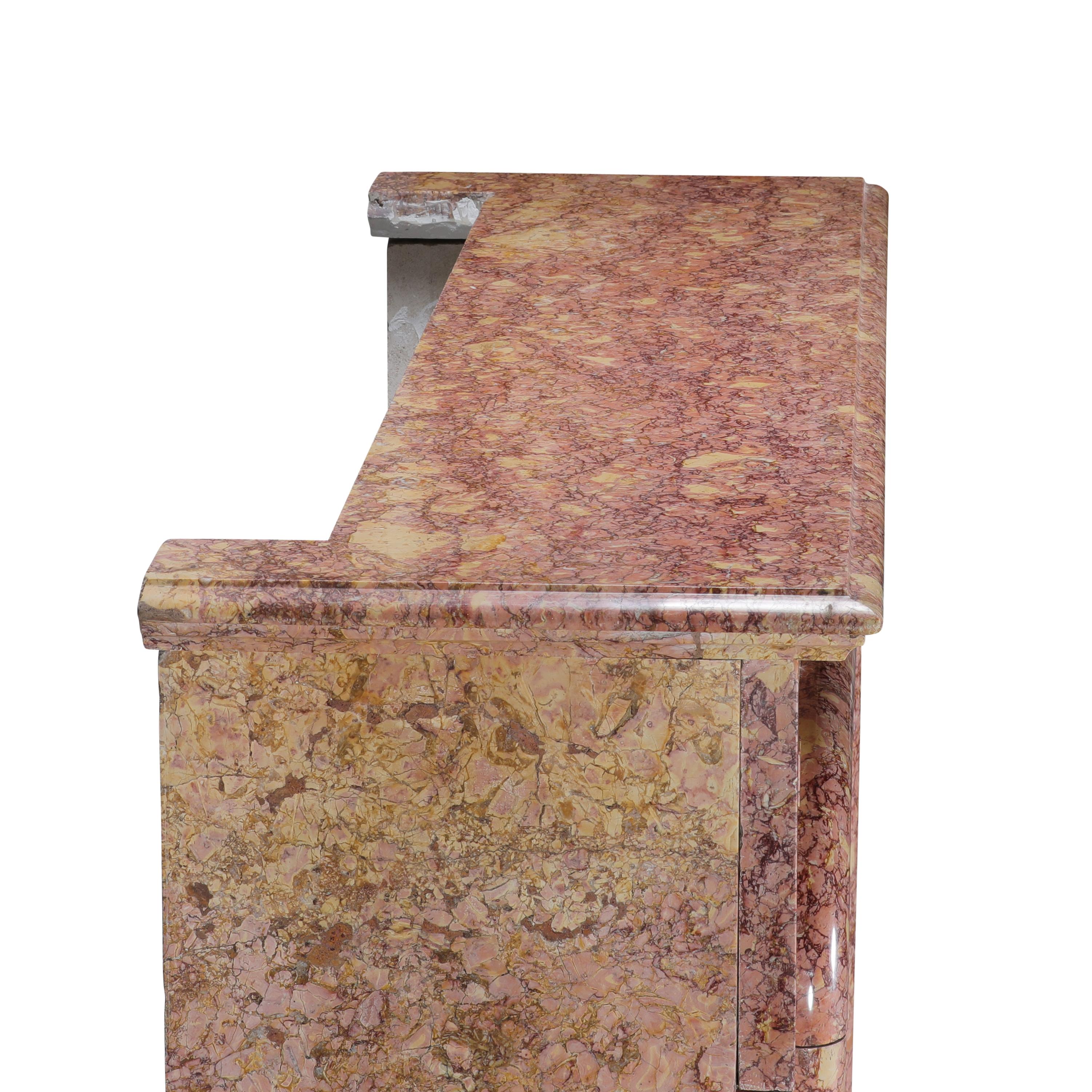 19th Century Parisian Style Fireplace Surround In Brocatelle Marble Luxus Design For Sale 6