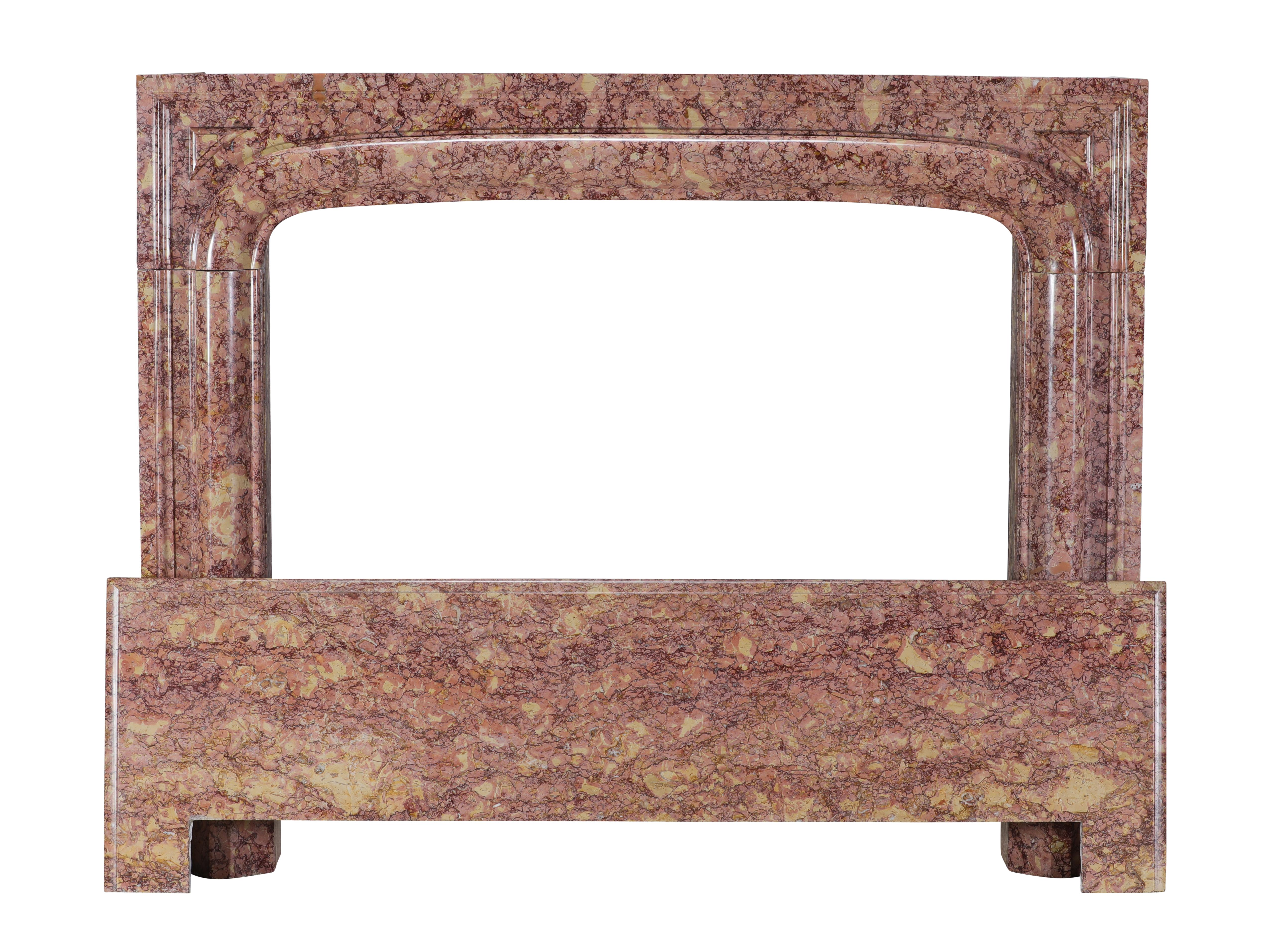 19th Century Parisian Style Fireplace Surround In Brocatelle Marble Luxus Design For Sale 7
