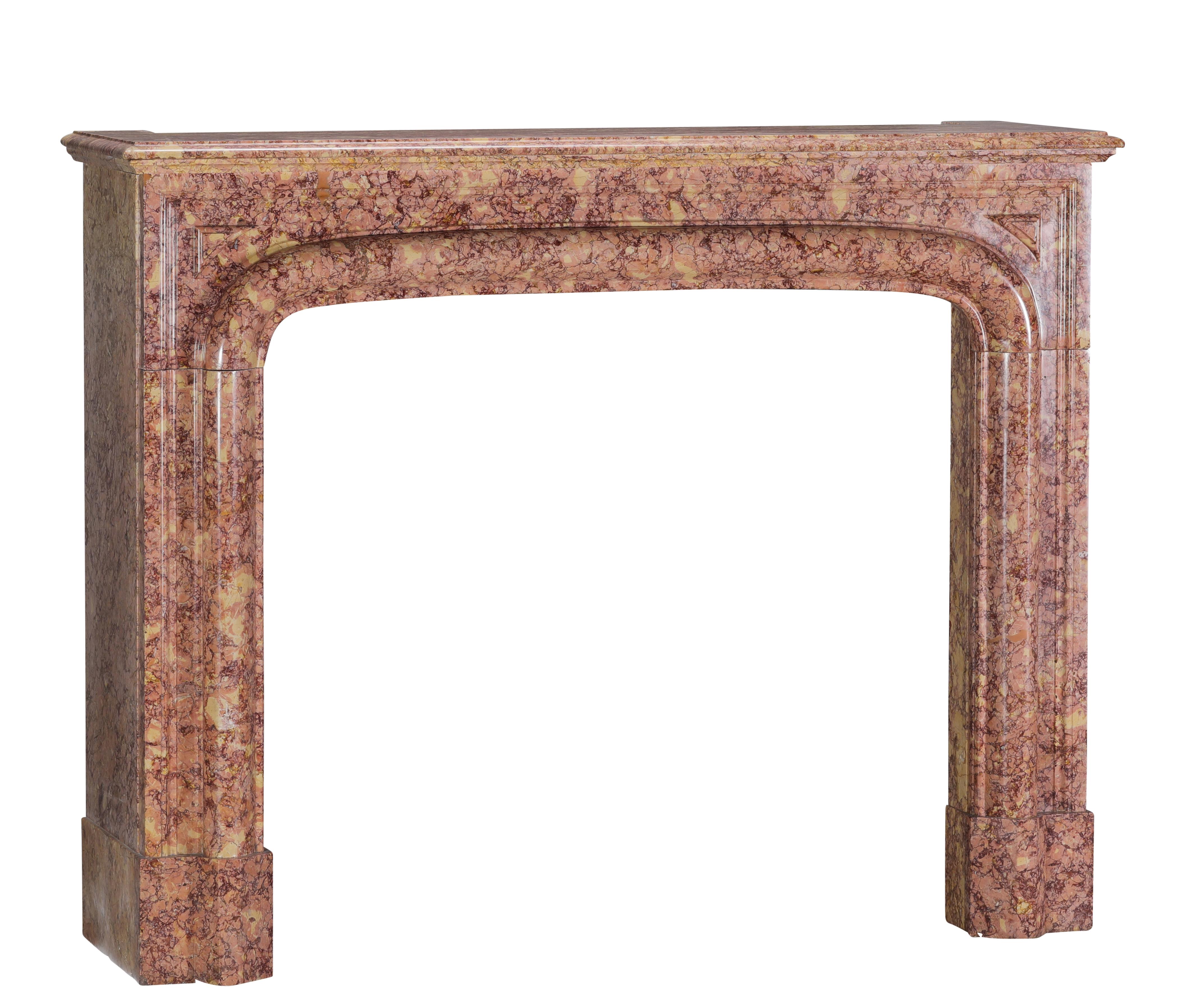19th Century Parisian Style Fireplace Surround In Brocatelle Marble Luxus Design For Sale 9