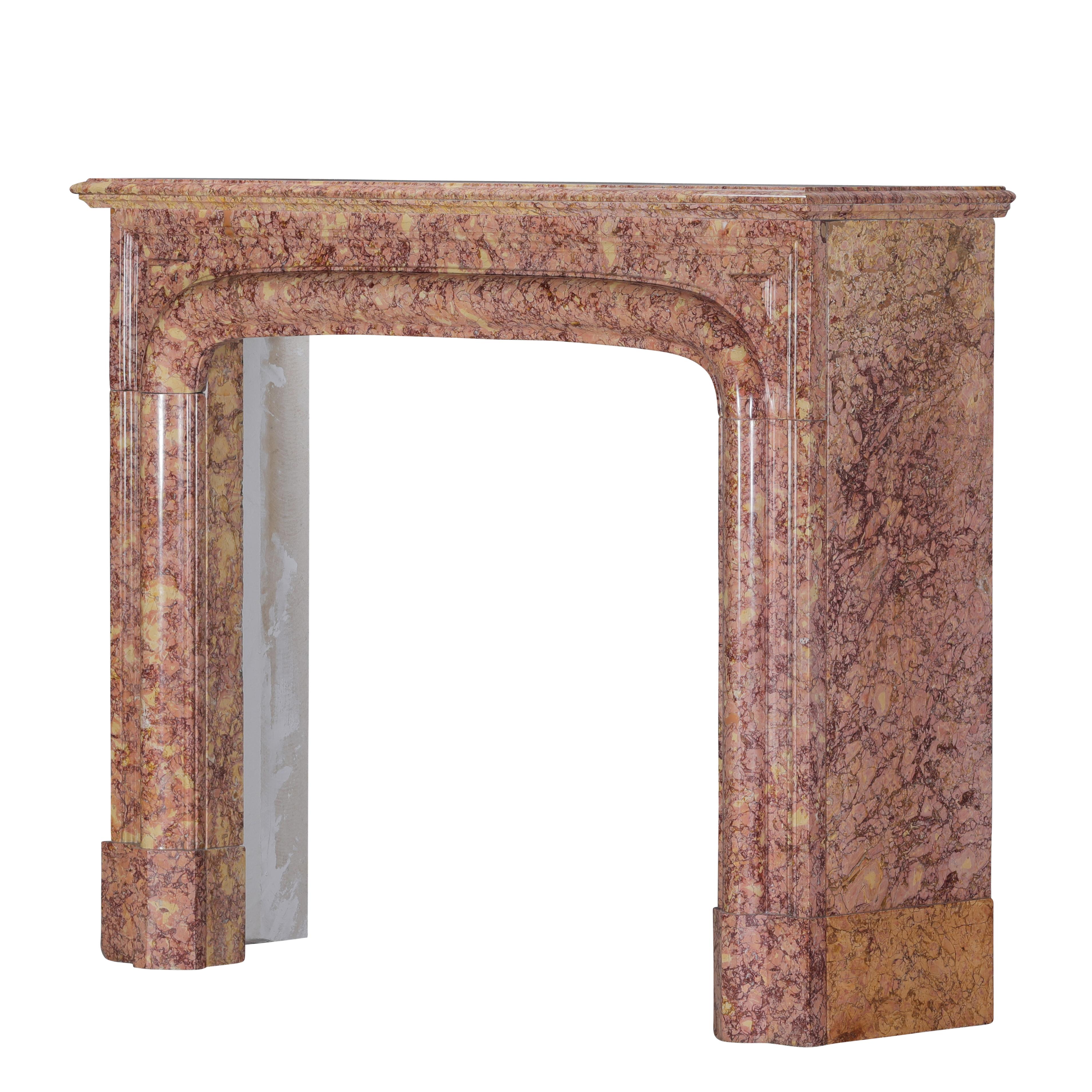 19th Century Parisian Style Fireplace Surround In Brocatelle Marble Luxus Design For Sale 11
