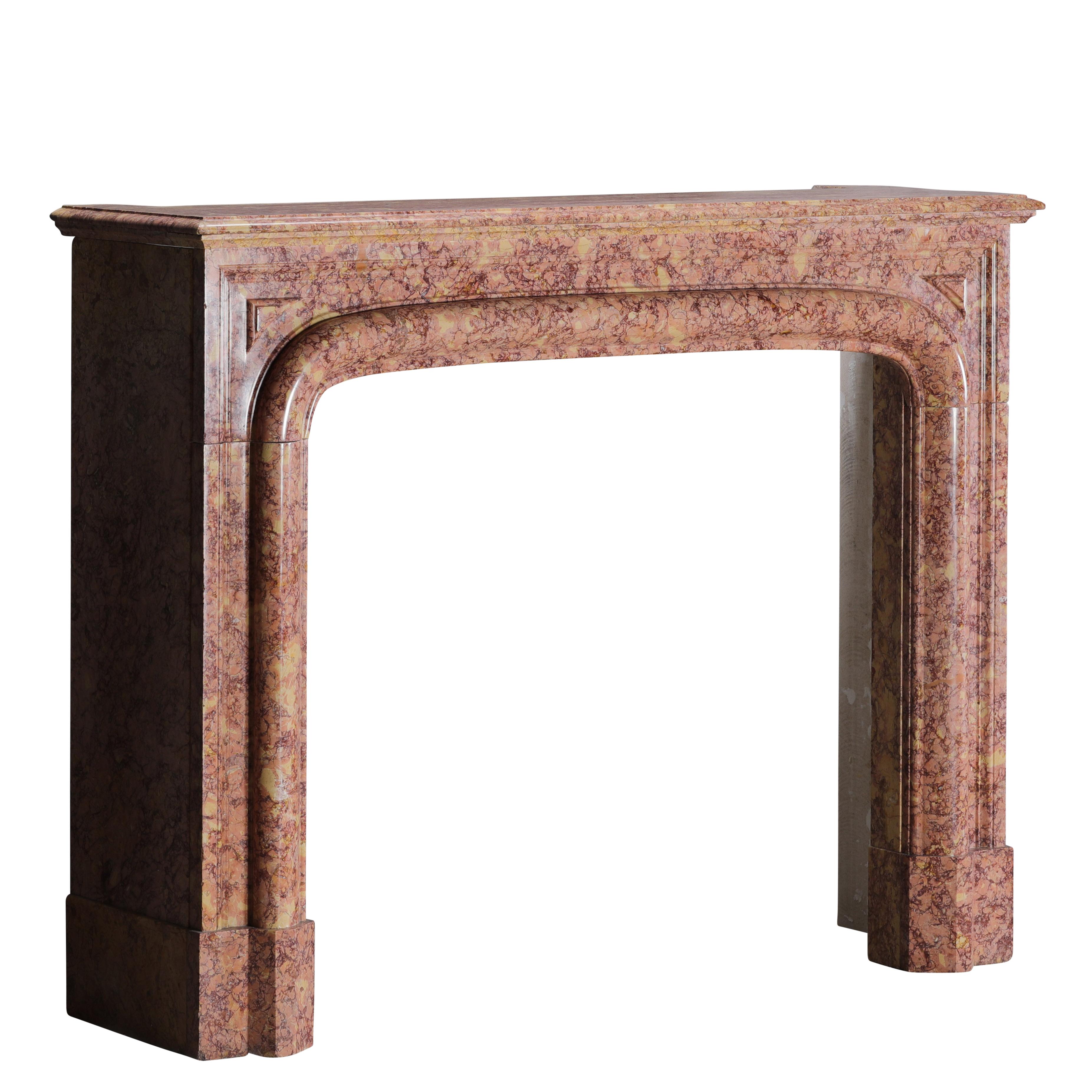 19th Century Parisian Style Fireplace Surround In Brocatelle Marble Luxus Design For Sale 13