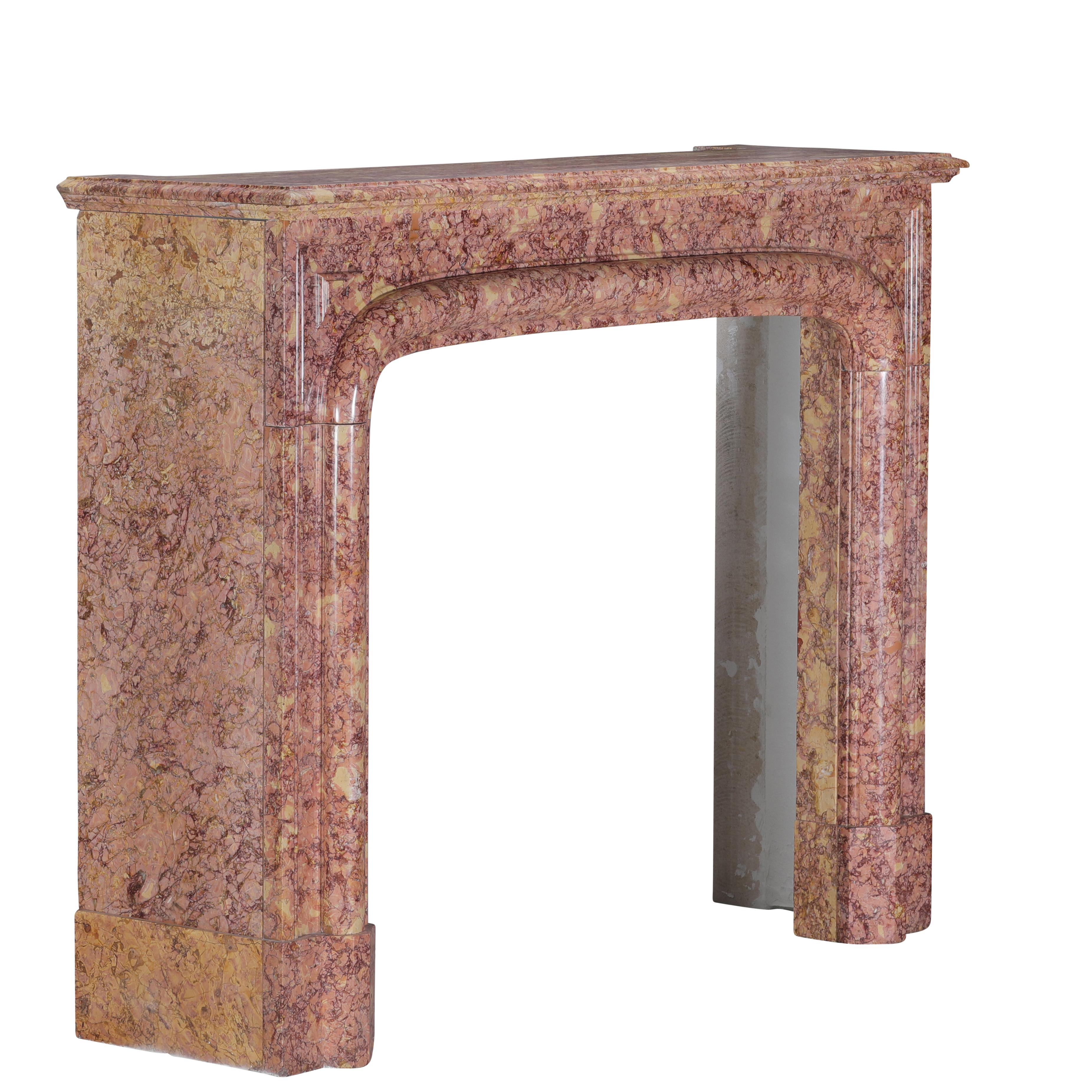 19th Century Parisian Style Fireplace Surround In Brocatelle Marble Luxus Design For Sale 2