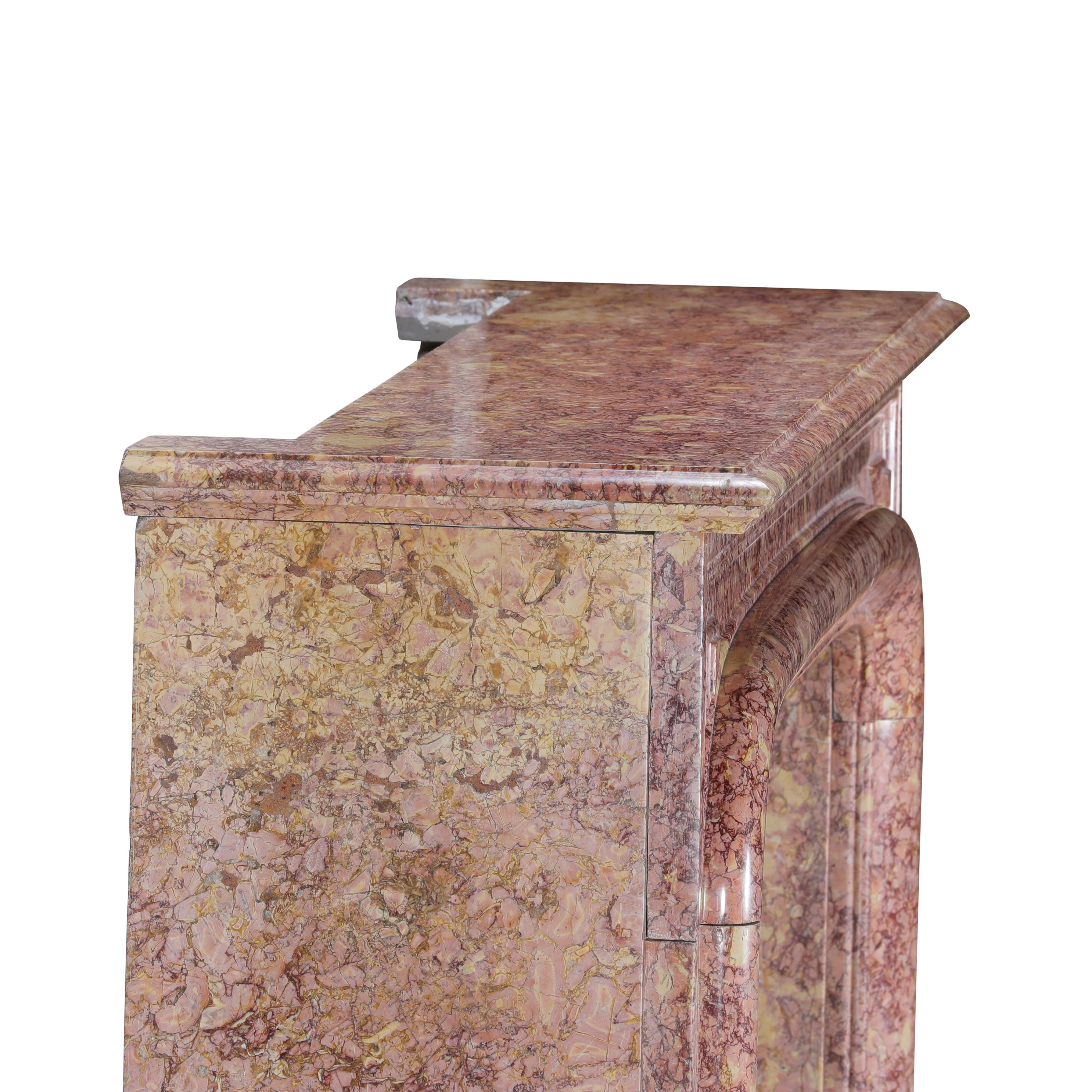 19th Century Parisian Style Fireplace Surround In Brocatelle Marble Luxus Design For Sale 3