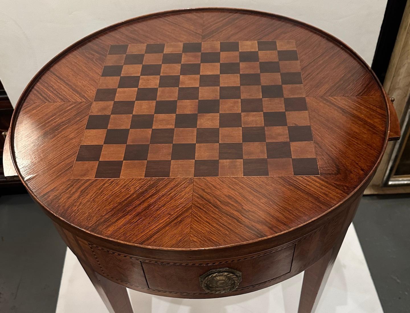 Ebonized 19th Century Parquetry and Marquetry Flip Top Table For Sale