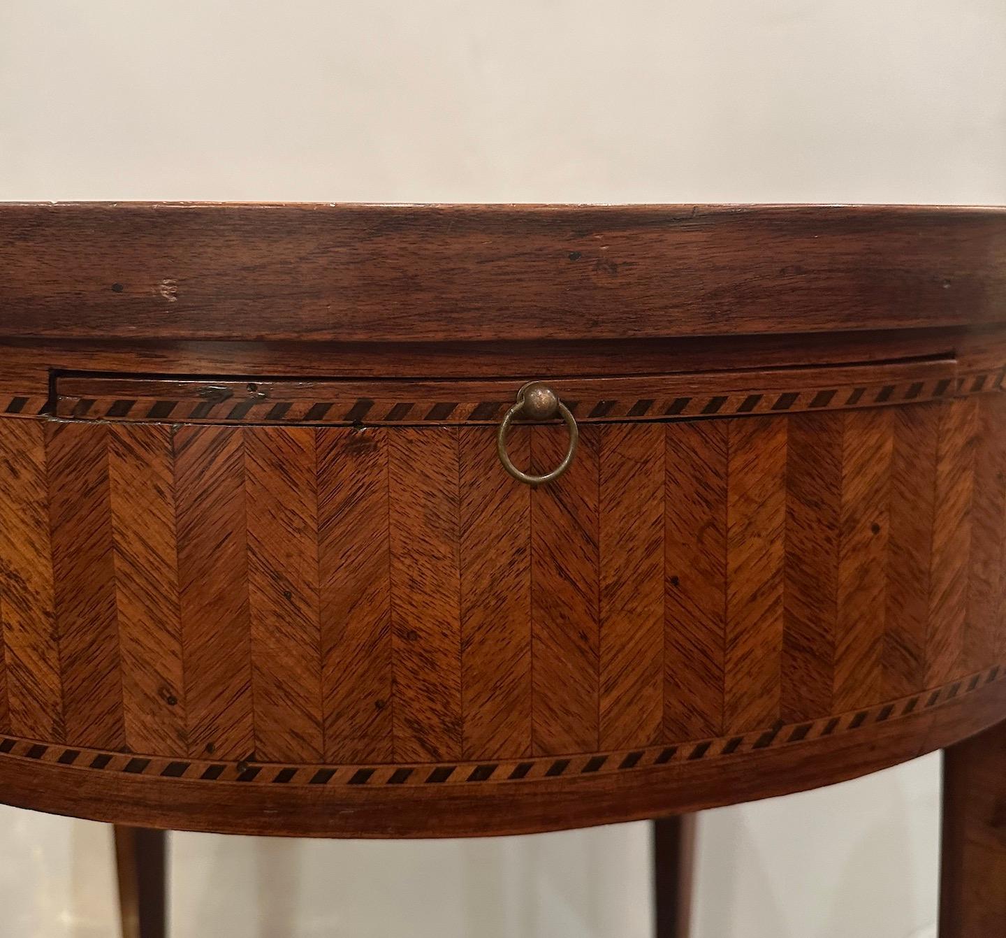 Bronze 19th Century Parquetry and Marquetry Flip Top Table For Sale