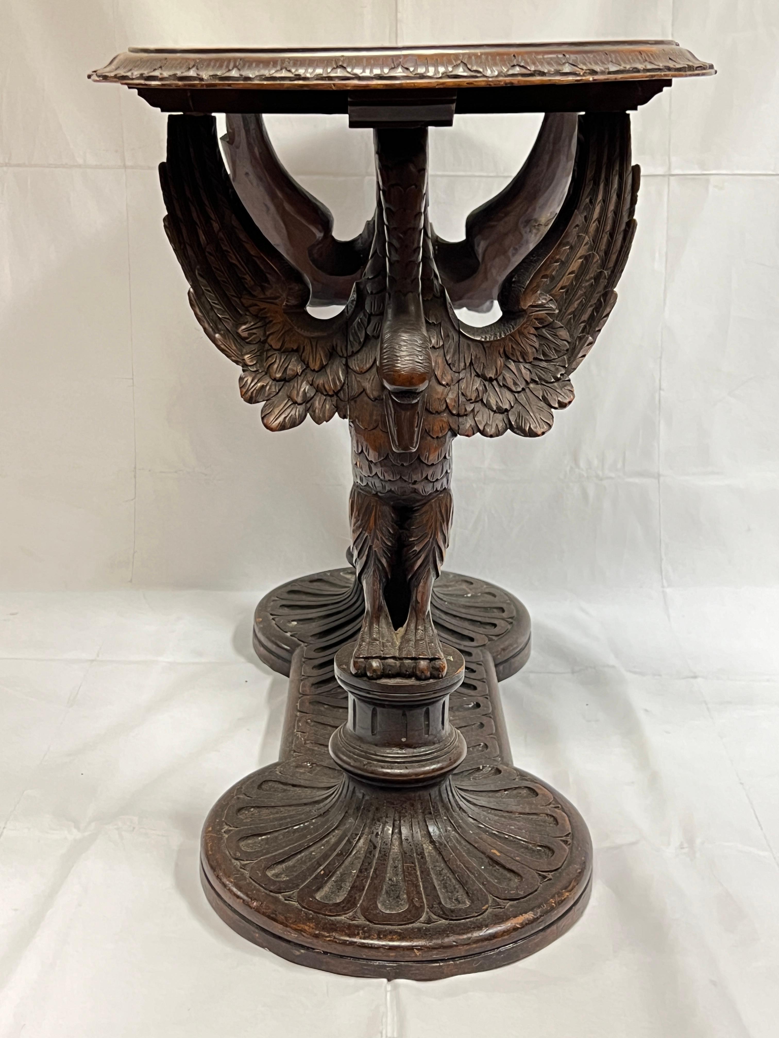 Late Victorian 19th Century Parquetry and Marquetry Inlaid Oval Side Table with Swans