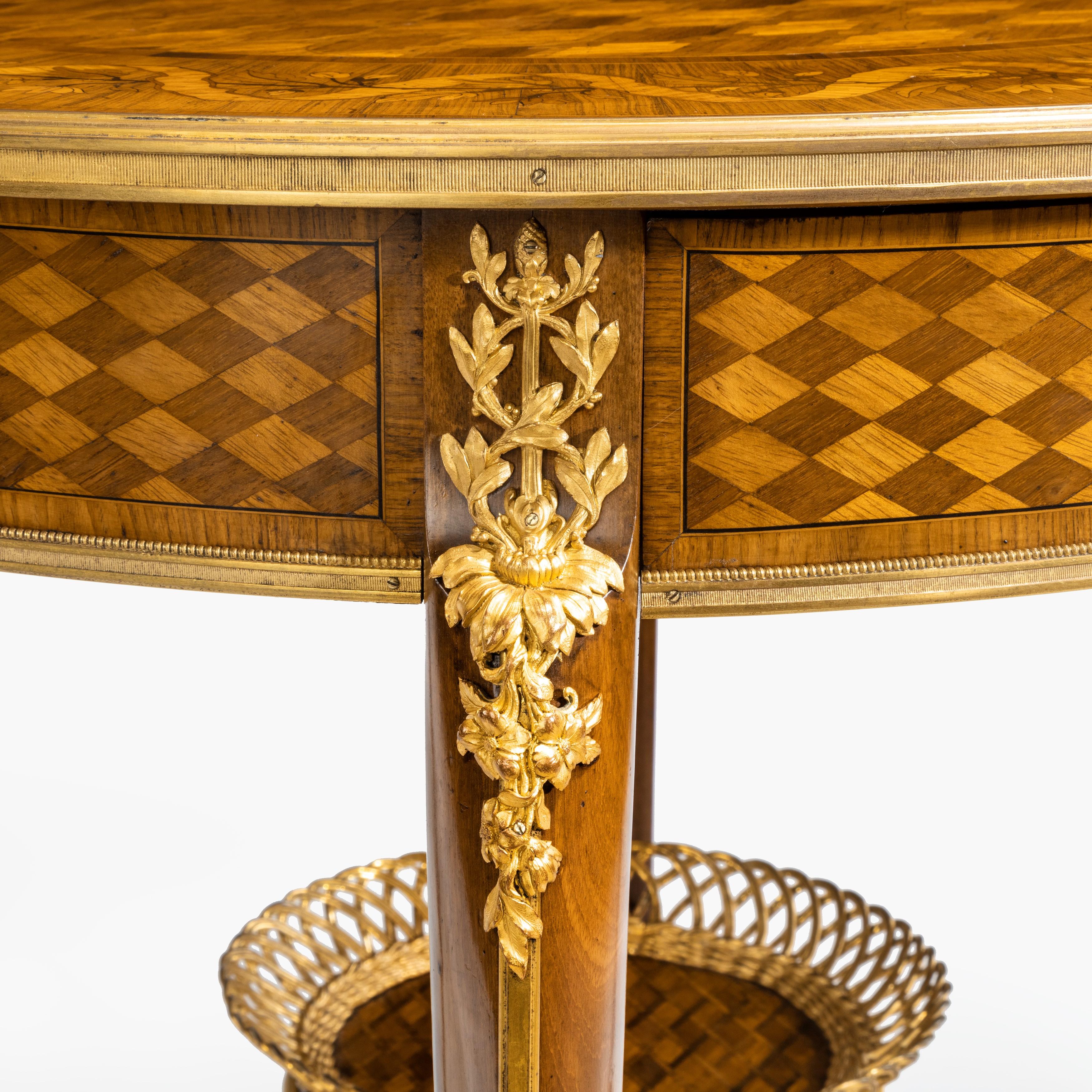 19th Century Parquetry Centre Table in the Louis XVI Manner by François Linke In Excellent Condition For Sale In London, GB