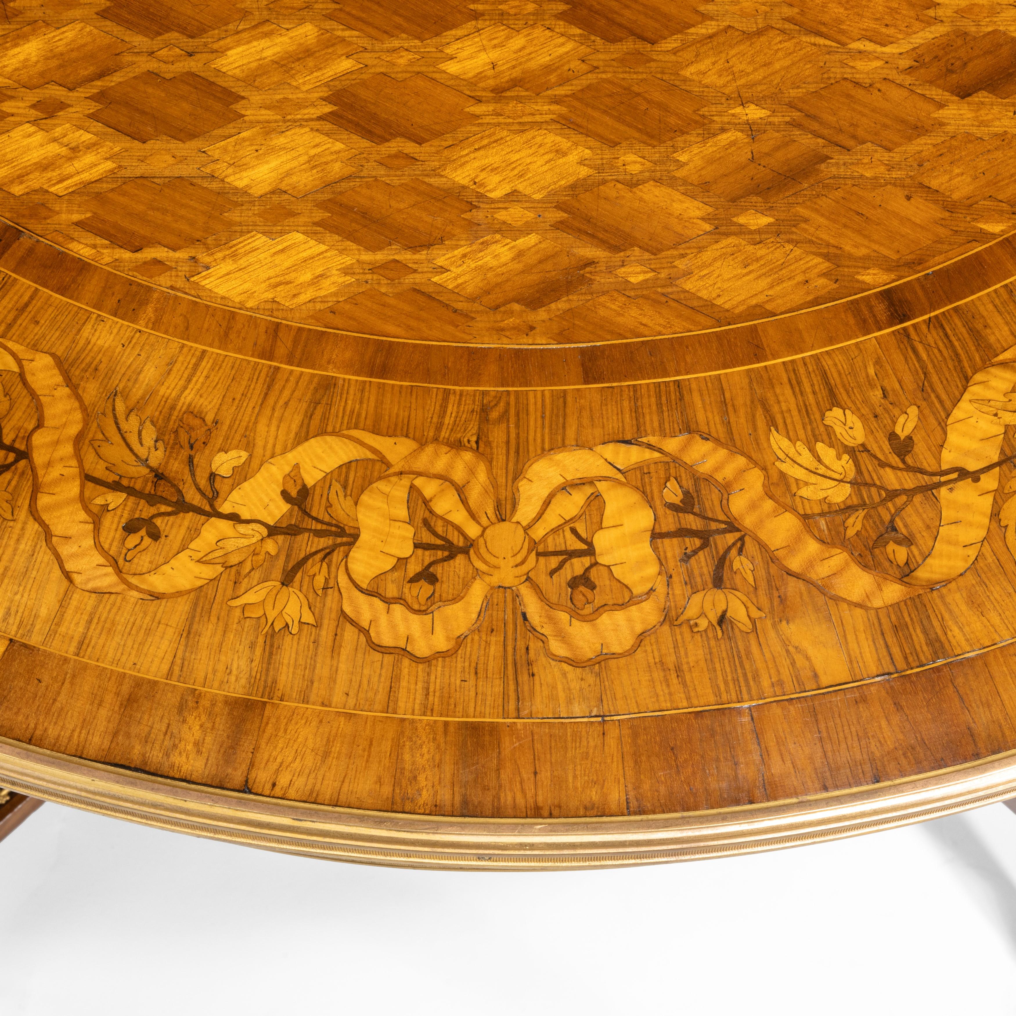 19th Century Parquetry Centre Table in the Louis XVI Manner by François Linke For Sale 1