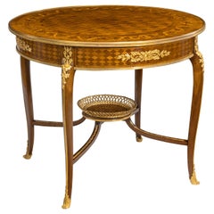 Antique 19th Century Parquetry Centre Table in the Louis XVI Manner by François Linke