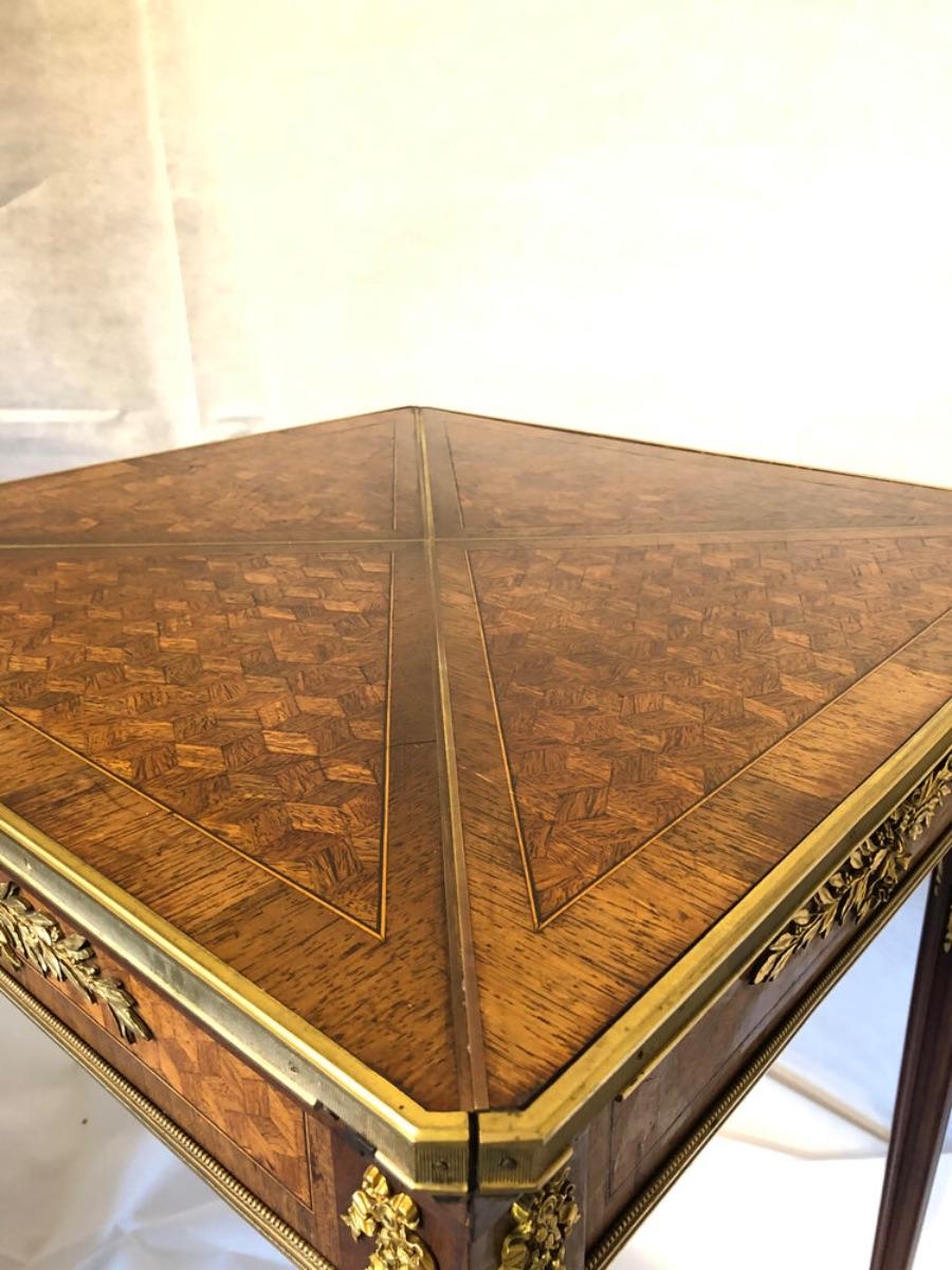19th Century Parquetry Inlaid Card Table, circa 1880 In Good Condition In Lincoln, GB