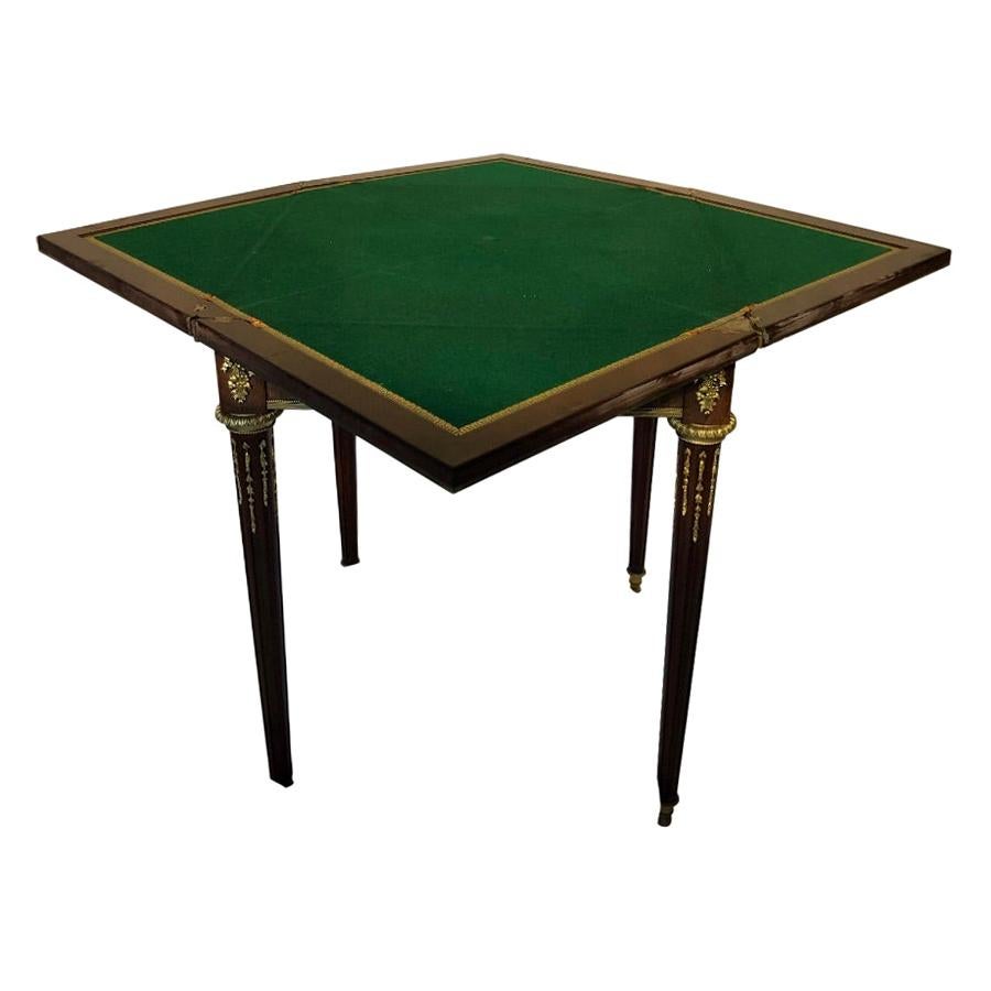 19th Century Parquetry Inlaid Card Table, circa 1880