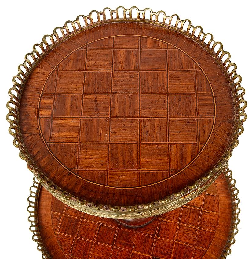 Louis XVI 19th Century Parquetry Inlaid Etagere For Sale