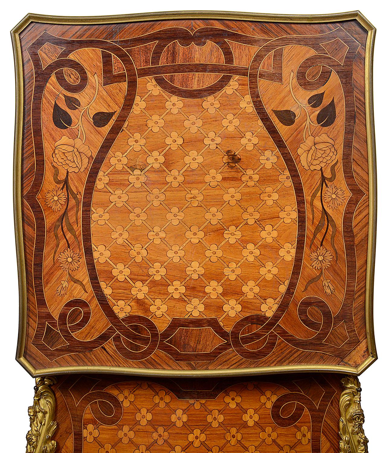 19th Century Parquetry Inlaid Side Table, after Linke In Good Condition For Sale In Brighton, Sussex