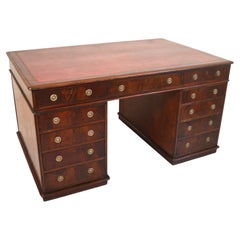 19th century Partners Desk in mahogany