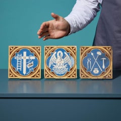 19th Century Passion Of Christ Triptych By The Campbell Brick & Tile Co