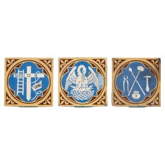 19th Century Passion Of Christ Triptych By The Campbell Brick 
Tile Co