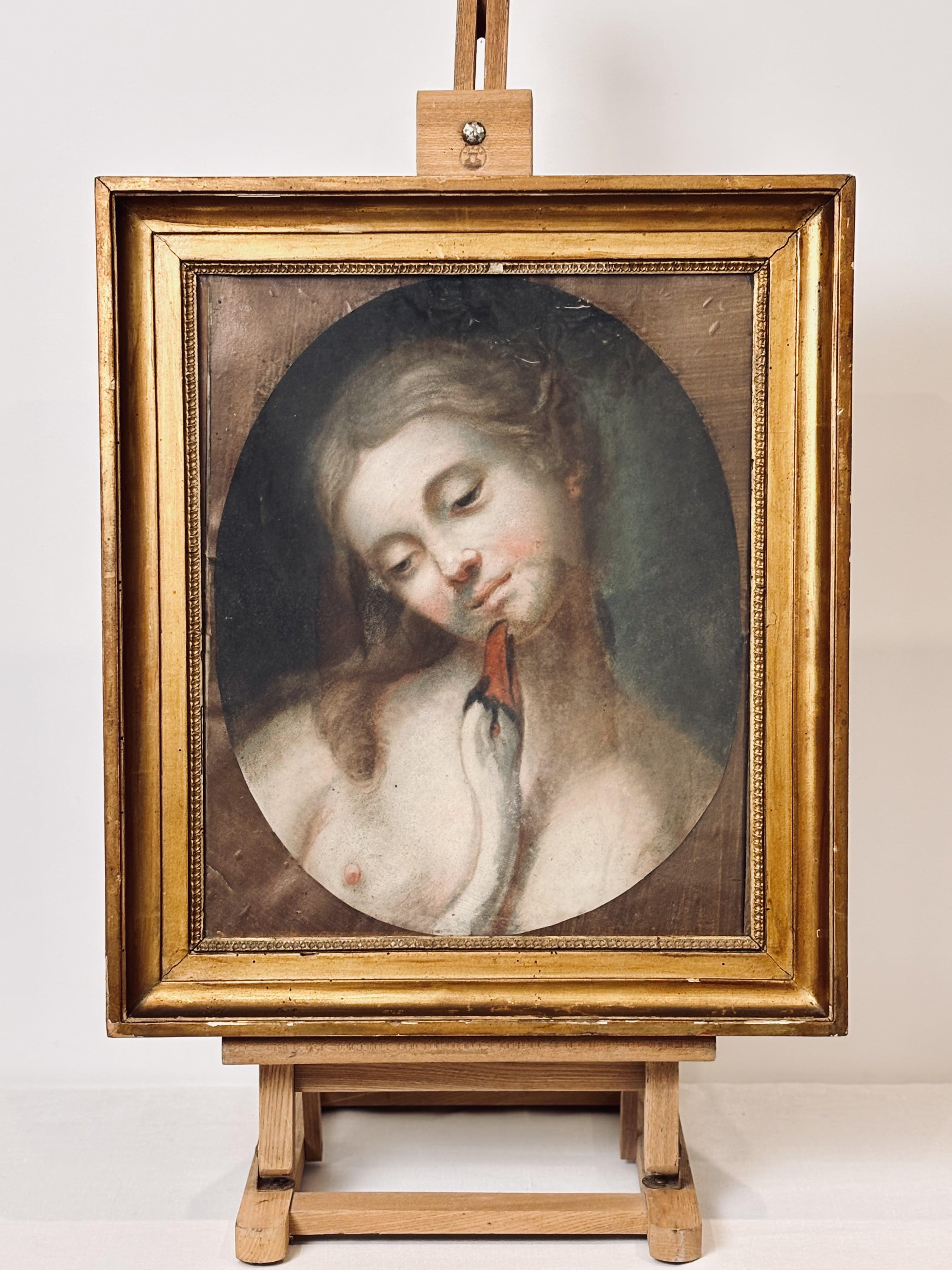 Pastel du 19e siècle - Léda et le cygne - École française Circa 1820-1840

Elegant pastel sur papier représentant Léda et le cygne, inspiré du mythe classique dans lequel Zeus se transforme en cygne pour séduire Léda.  

L'interprétation est rendue