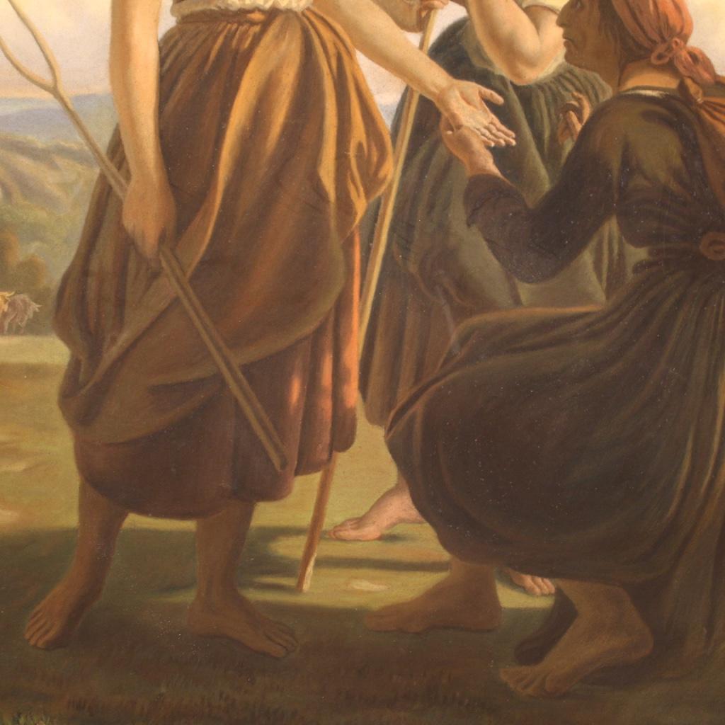 pastel sur papier du XIXe siècle Peinture de scène populaire française, 1880 7