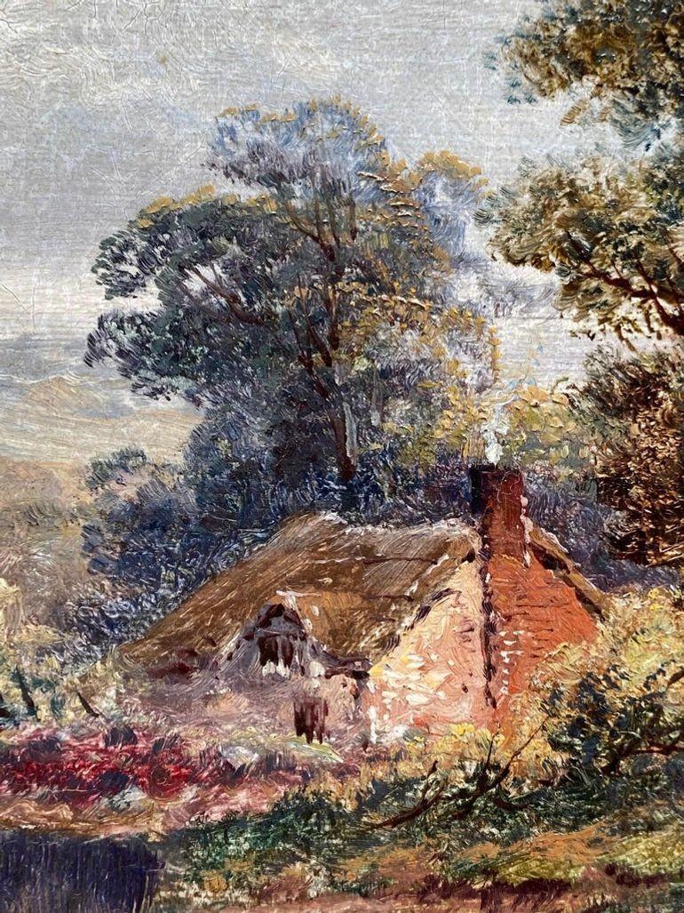 Pintura al óleo del siglo XIX Paisaje pastoral de F. Allen en venta 3