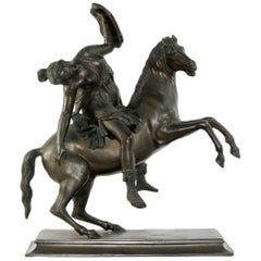 Bronze patiné du 19ème siècle « Amazon On Horseback » signé, M Amodio, Napoli