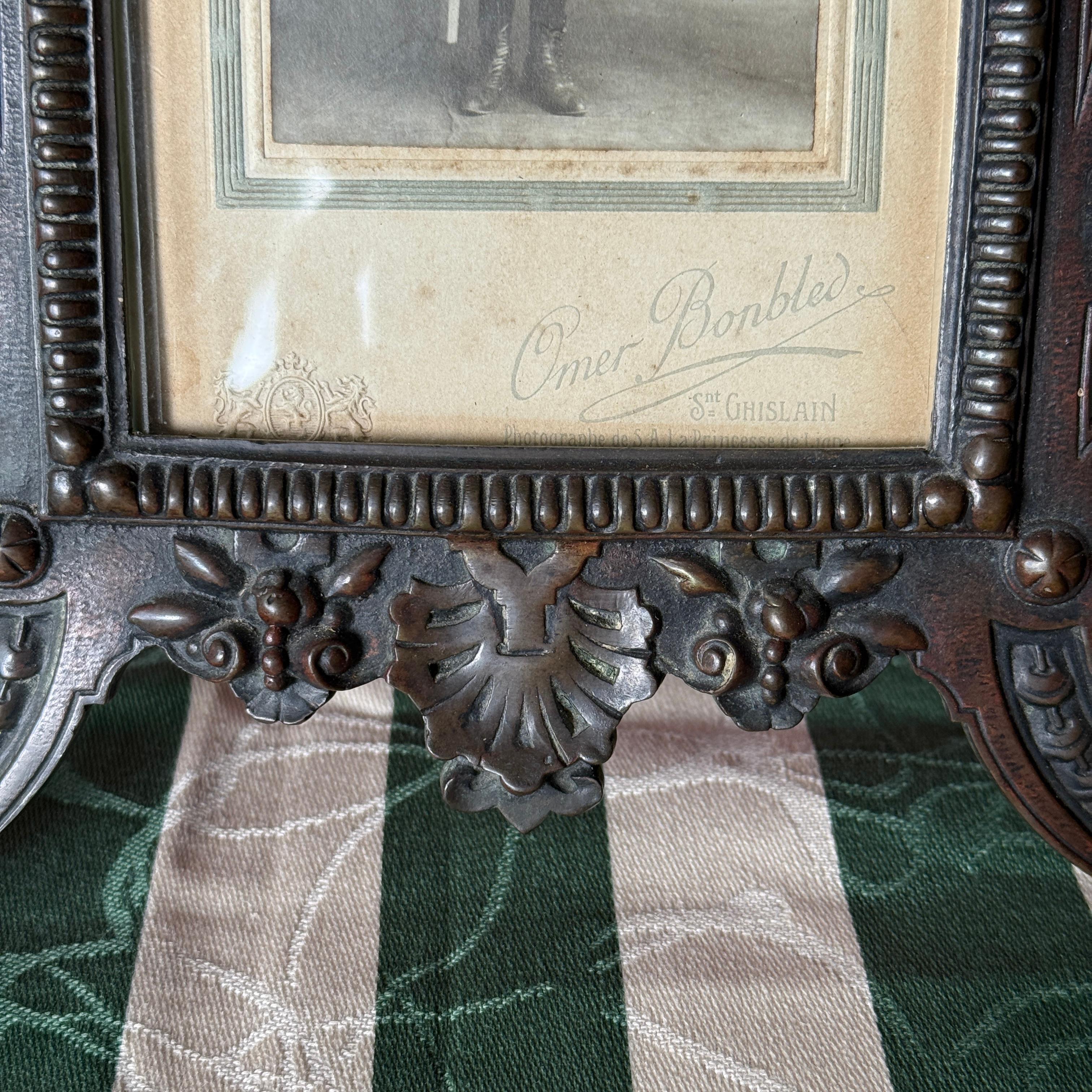 19th Century Patinated Bronze Ornate Picture Frame For Sale 2