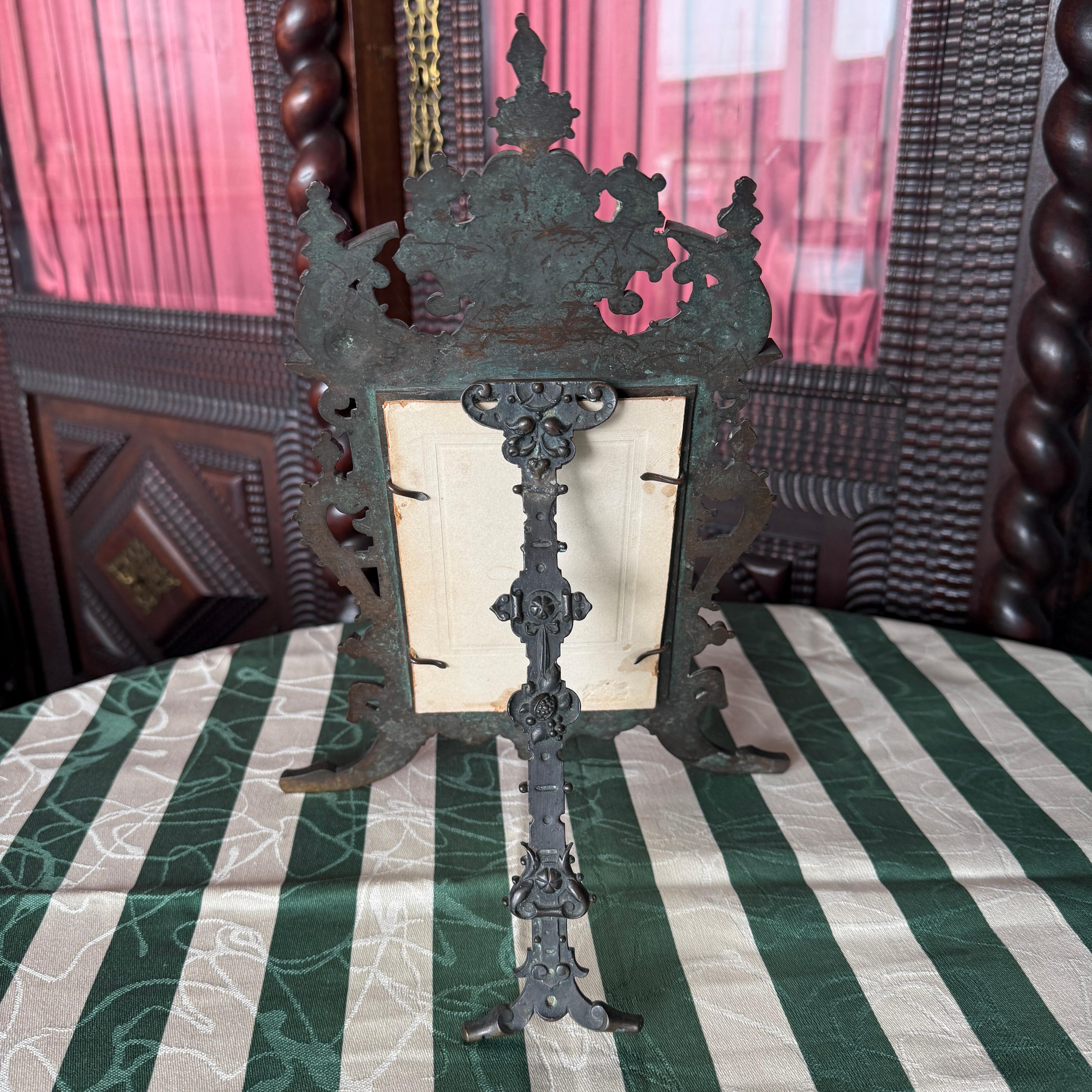 19th Century Patinated Bronze Ornate Picture Frame For Sale 3